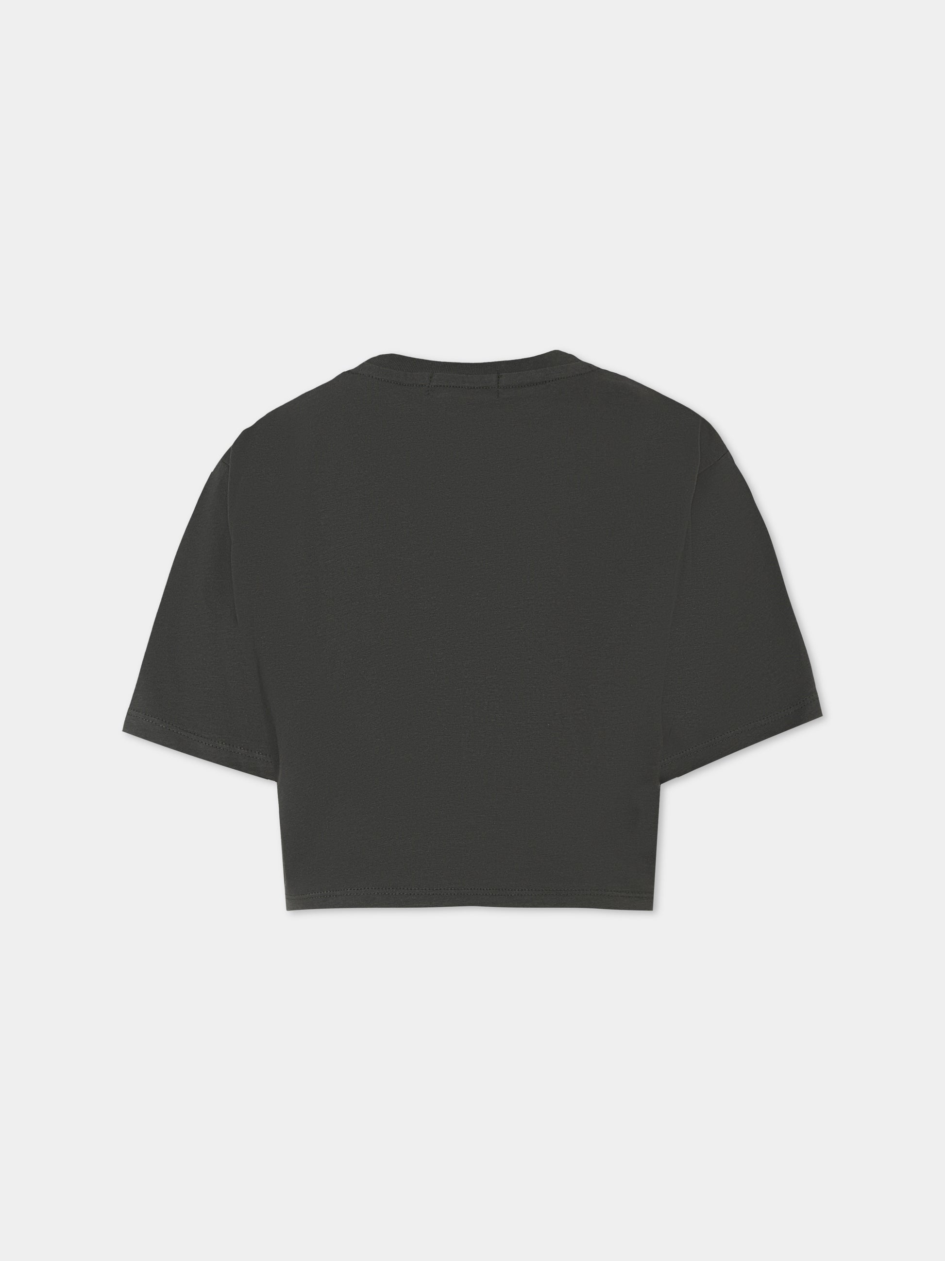 T-shirt girigia per bambina con scritta,Billieblush,U21227 062