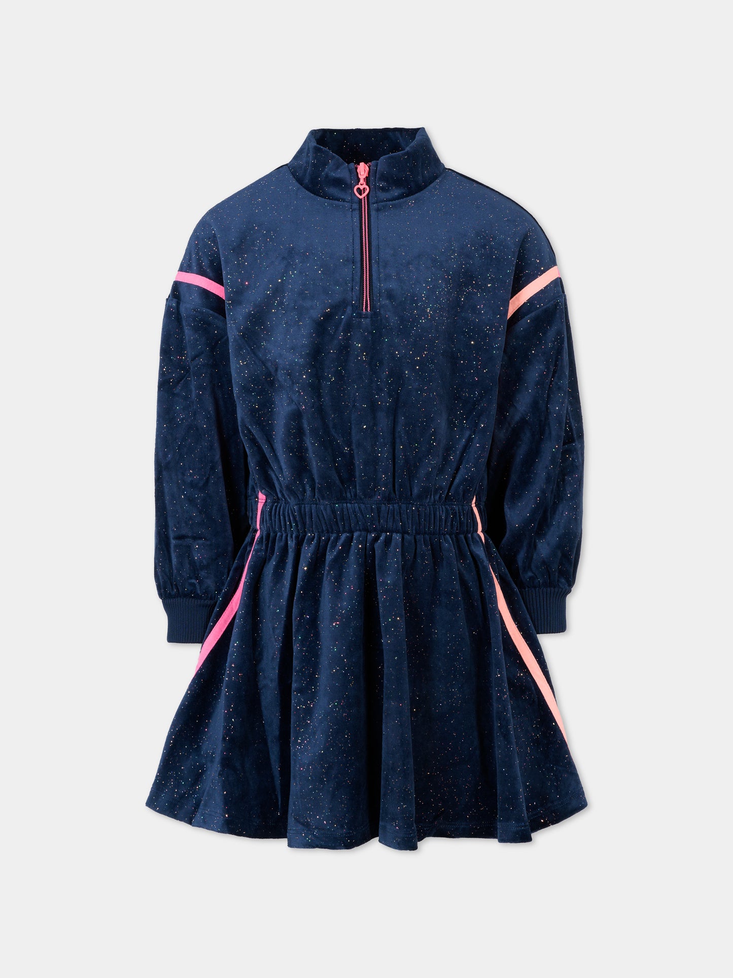 Vestito blu per bamibna con lurex,Billieblush,U21311 85T