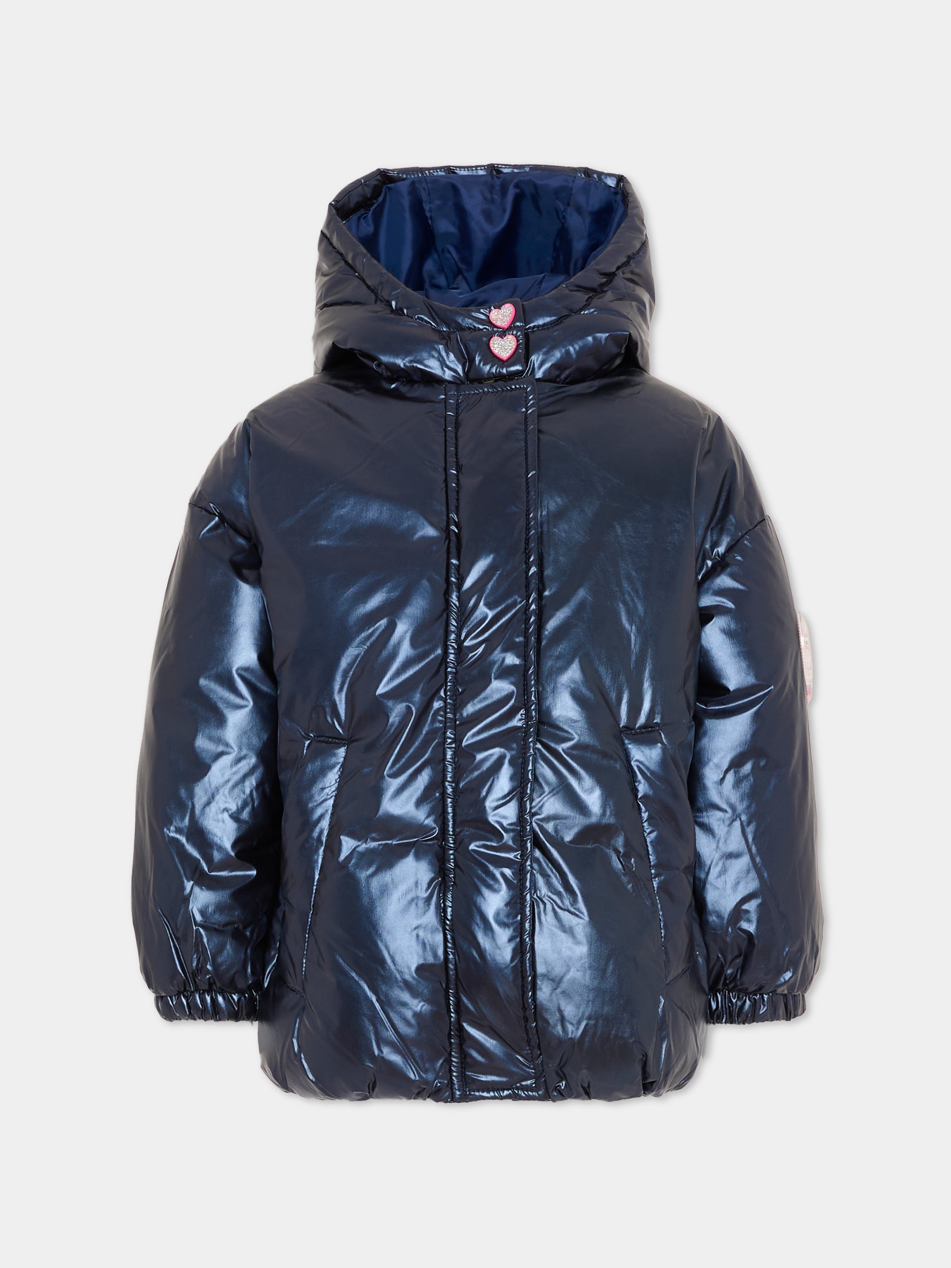 Piumino blu per bambina con cuore,Billieblush,U21354 85T