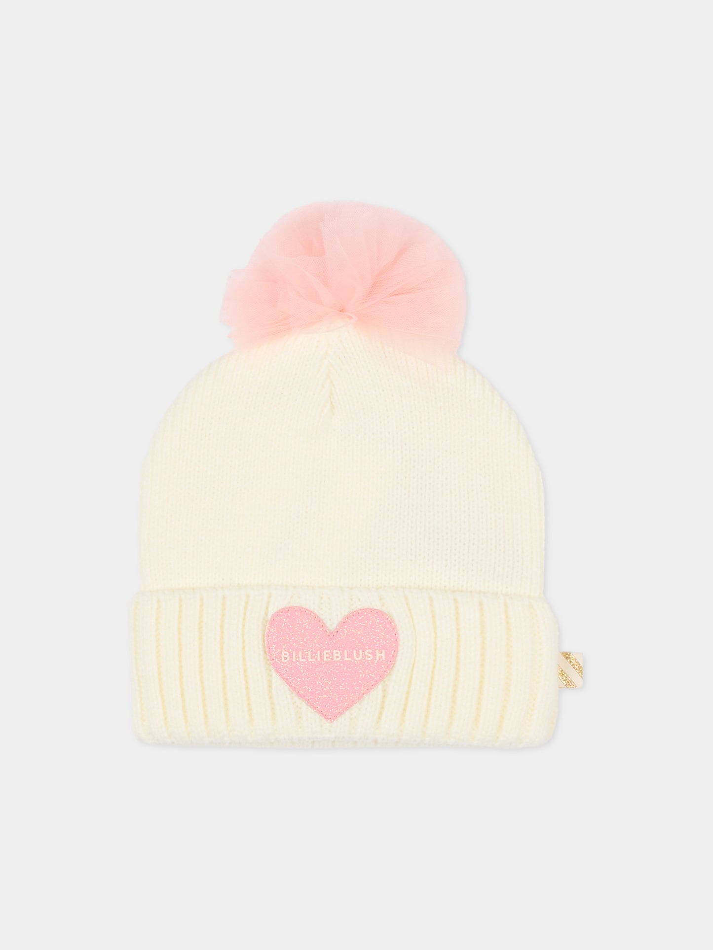 Berretto avorio per neonata con cuore,Billieblush,U21486 121