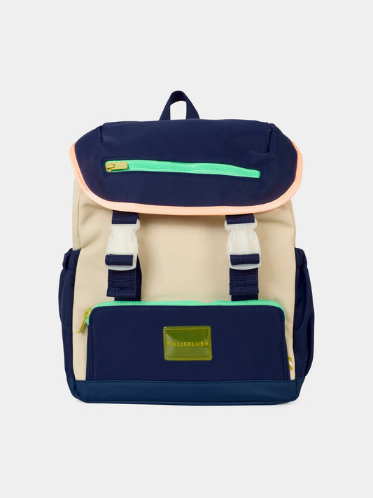 Zaino blu per bambino con logo,Billieblush,U21501 85T