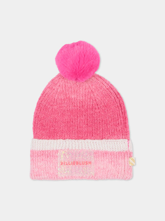 Berretto rosa per bambina con logo,Billieblush,U21511 473