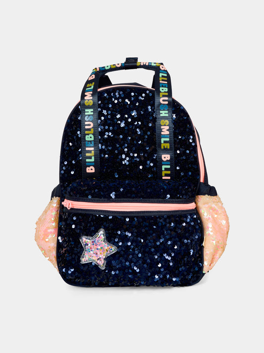 Zaino blu per bambina con stella,Billieblush,U21541 85T