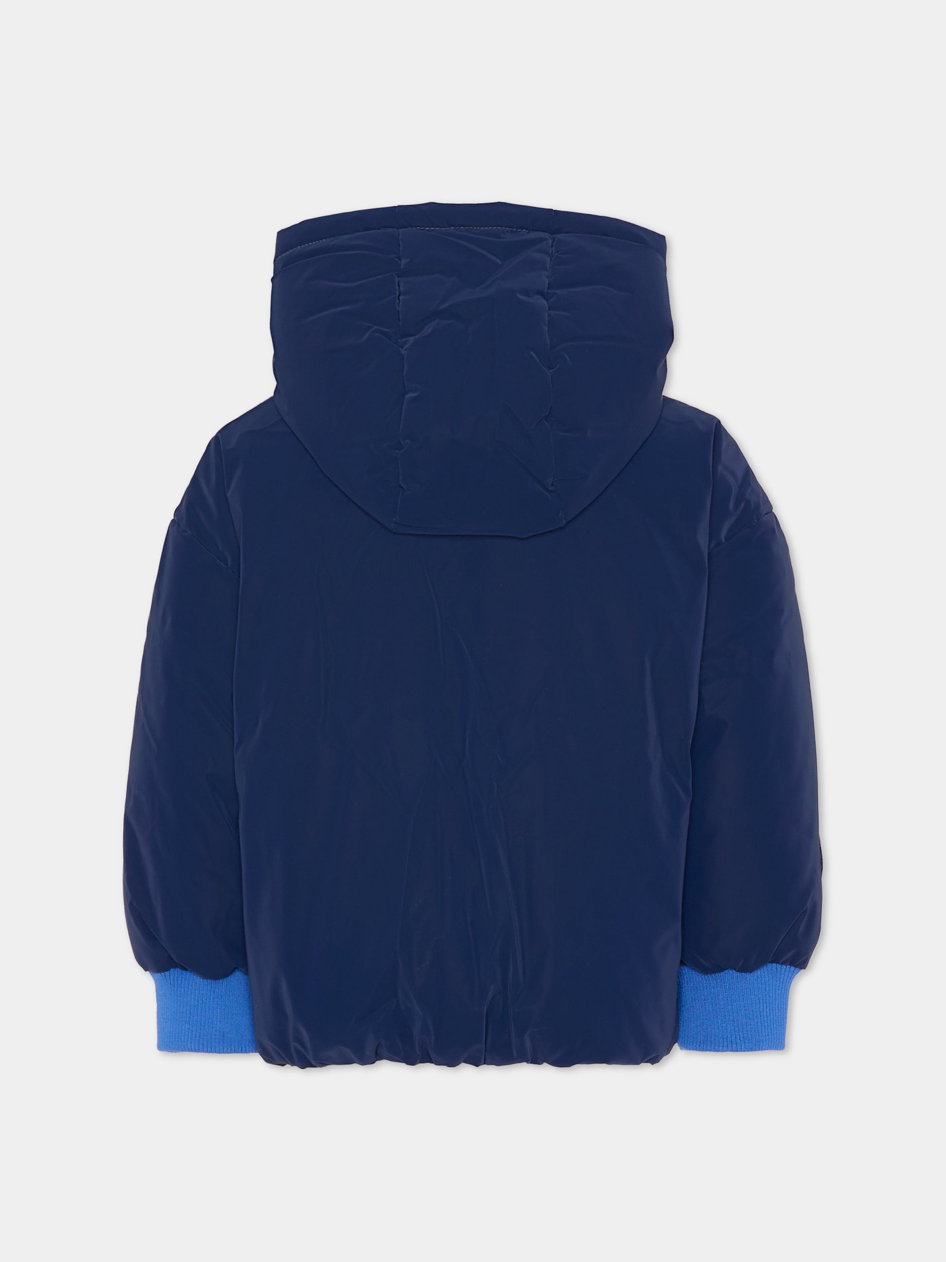 Piumino blu per bambino con stemma,Billieblush,U21569 85T