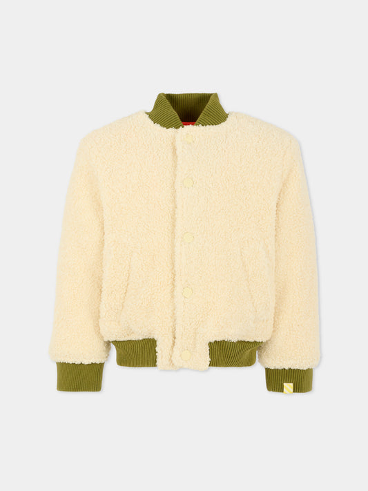 Ecopelliccia avorio per bambino con scritta,Billieblush,U21572 22A