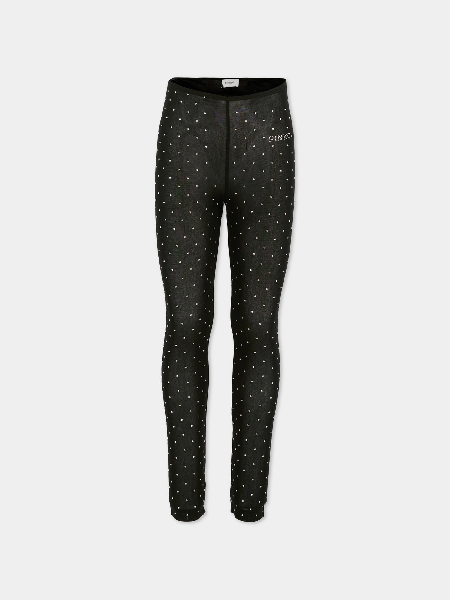 Leggings neri per bambina con strass