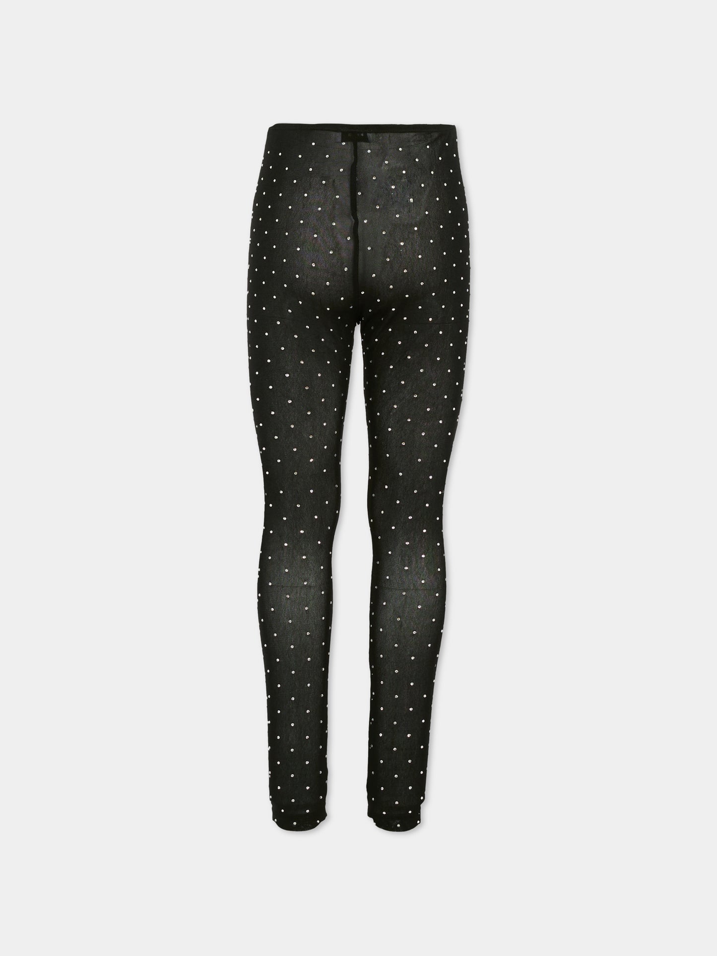 Leggings neri per bambina con strass