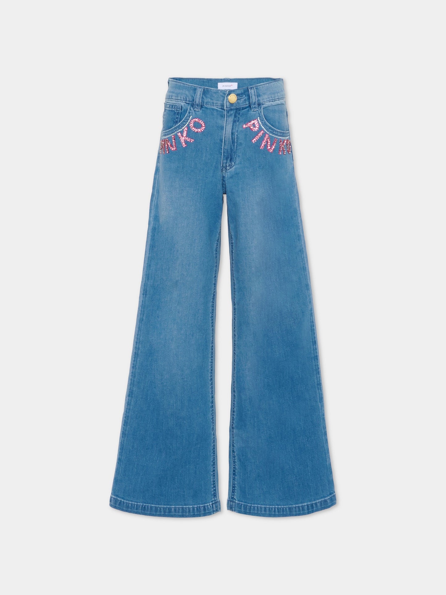 Jeans denim per bambina con logo,Pinko,KFPA031.C.DS057.D815