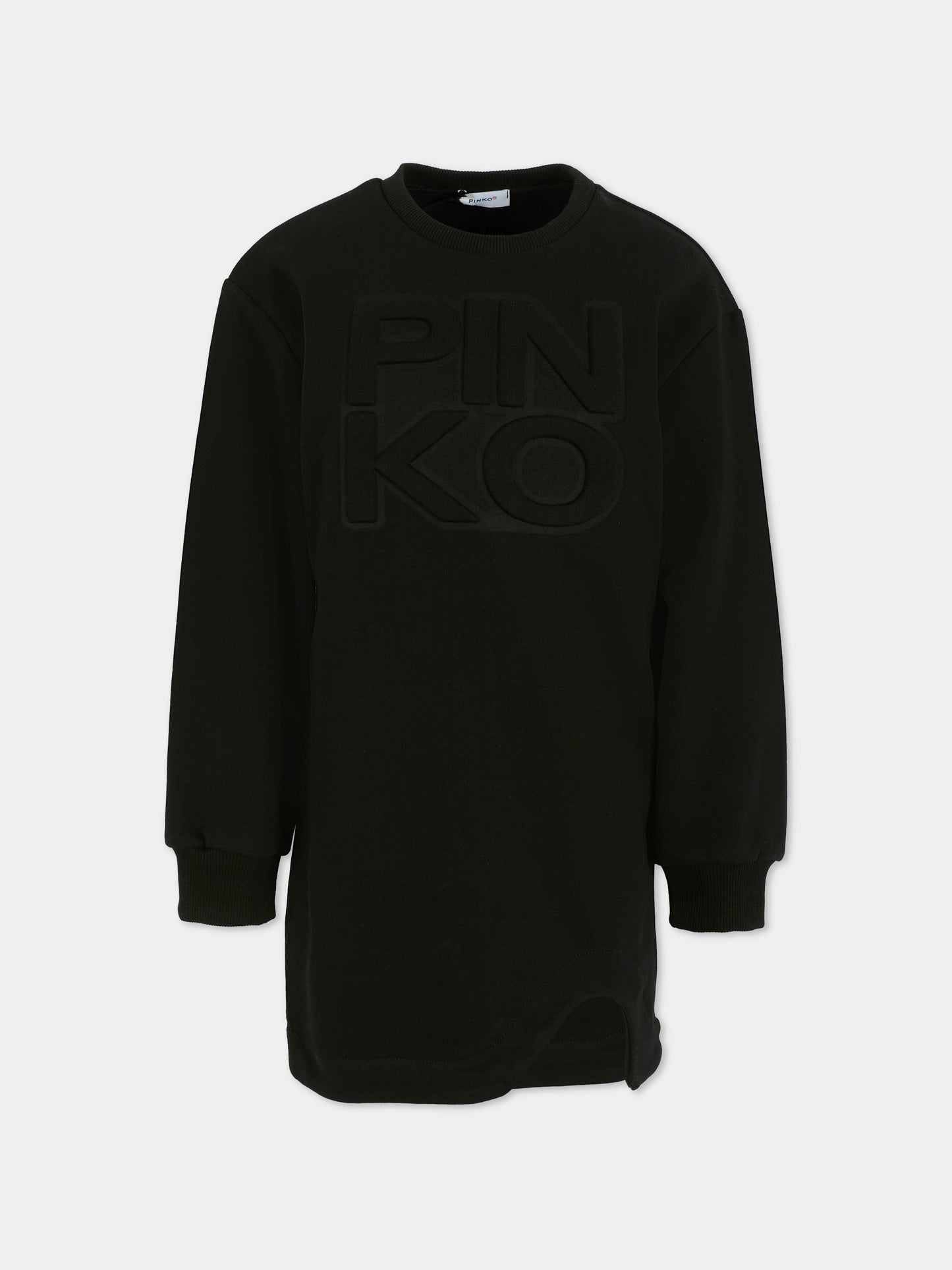 Vestito nero per bambina con logo