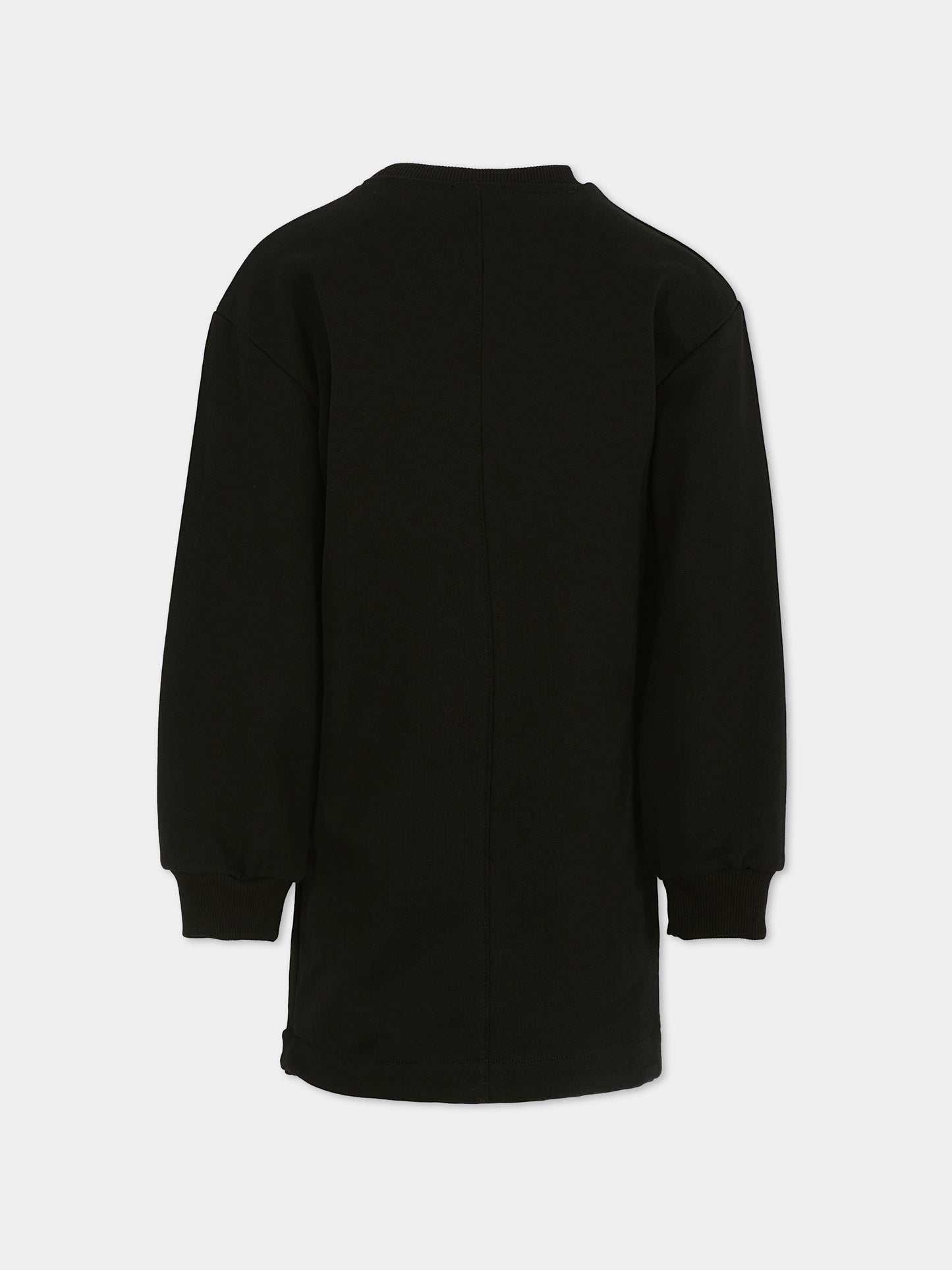 Vestito nero per bambina con logo
