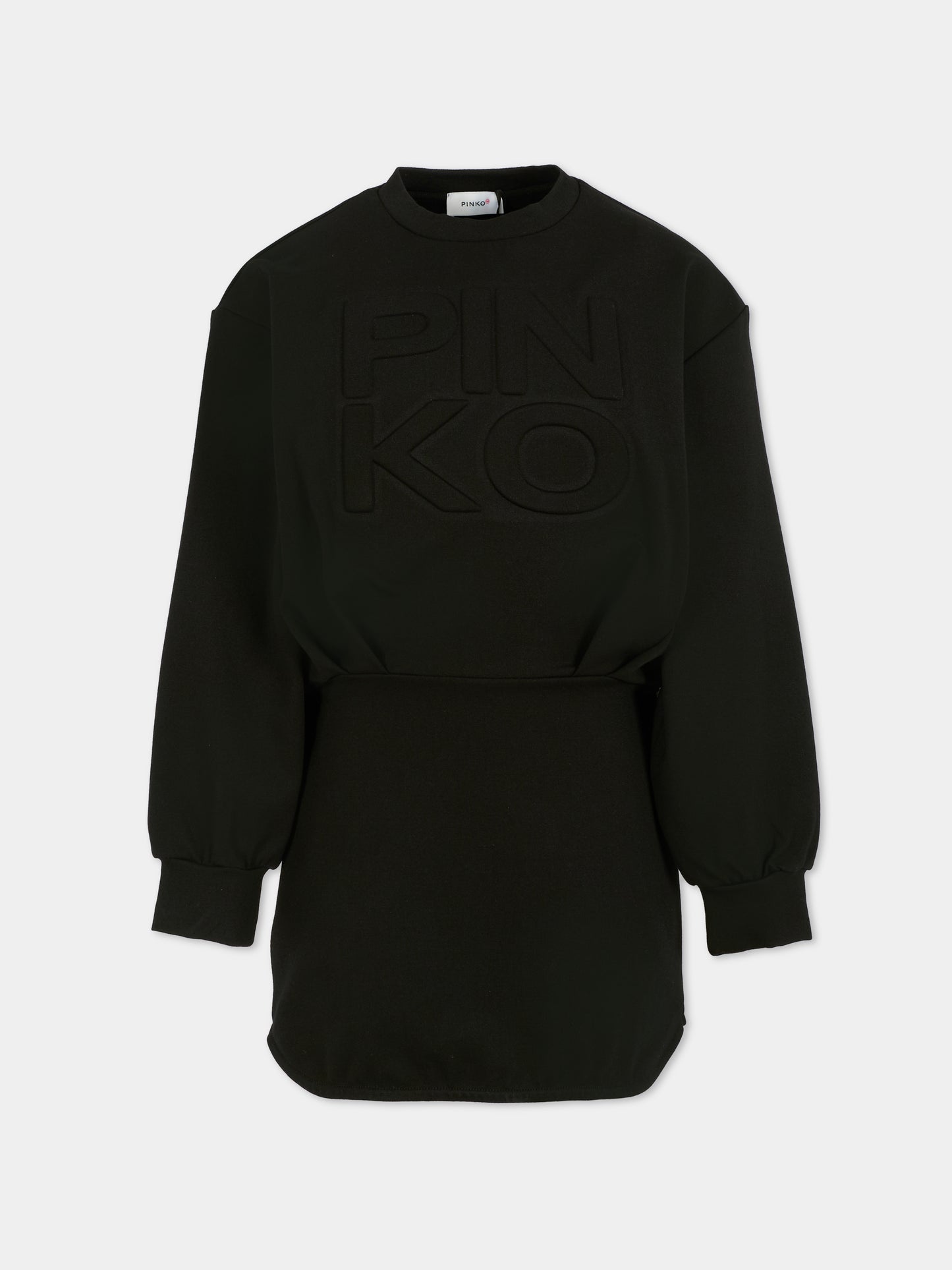 Vestito nero per bambina con logo