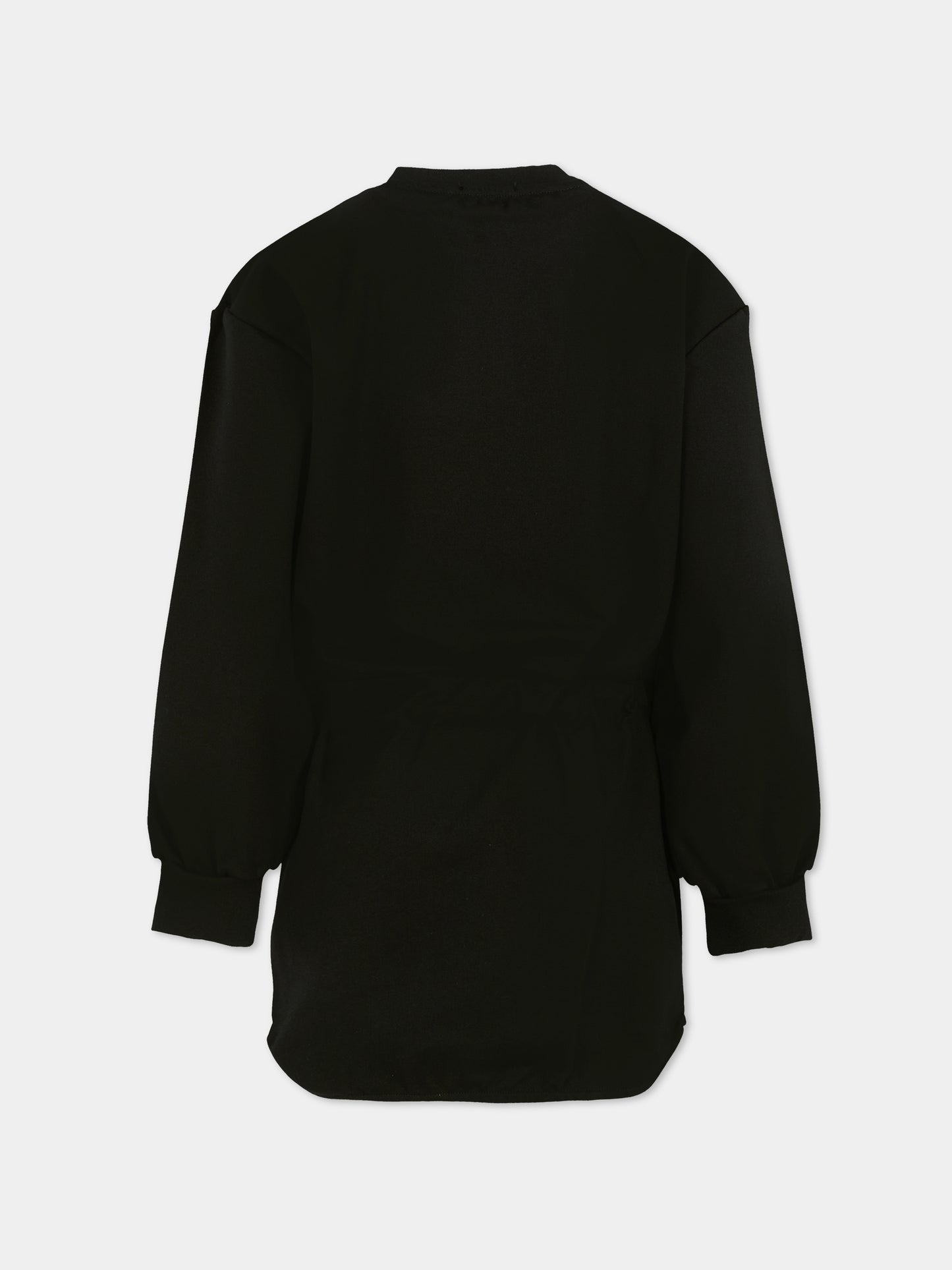 Vestito nero per bambina con logo