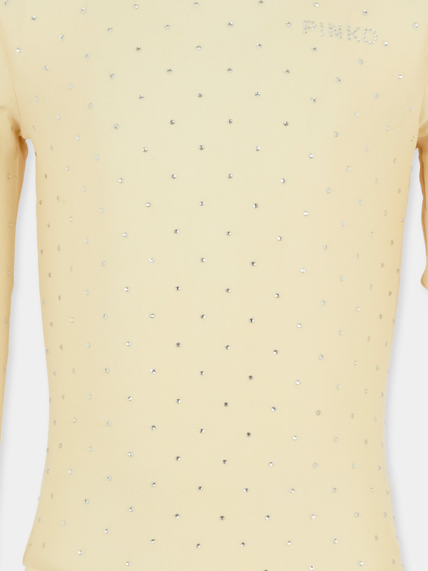 Body rosa per bambina con strass e logo