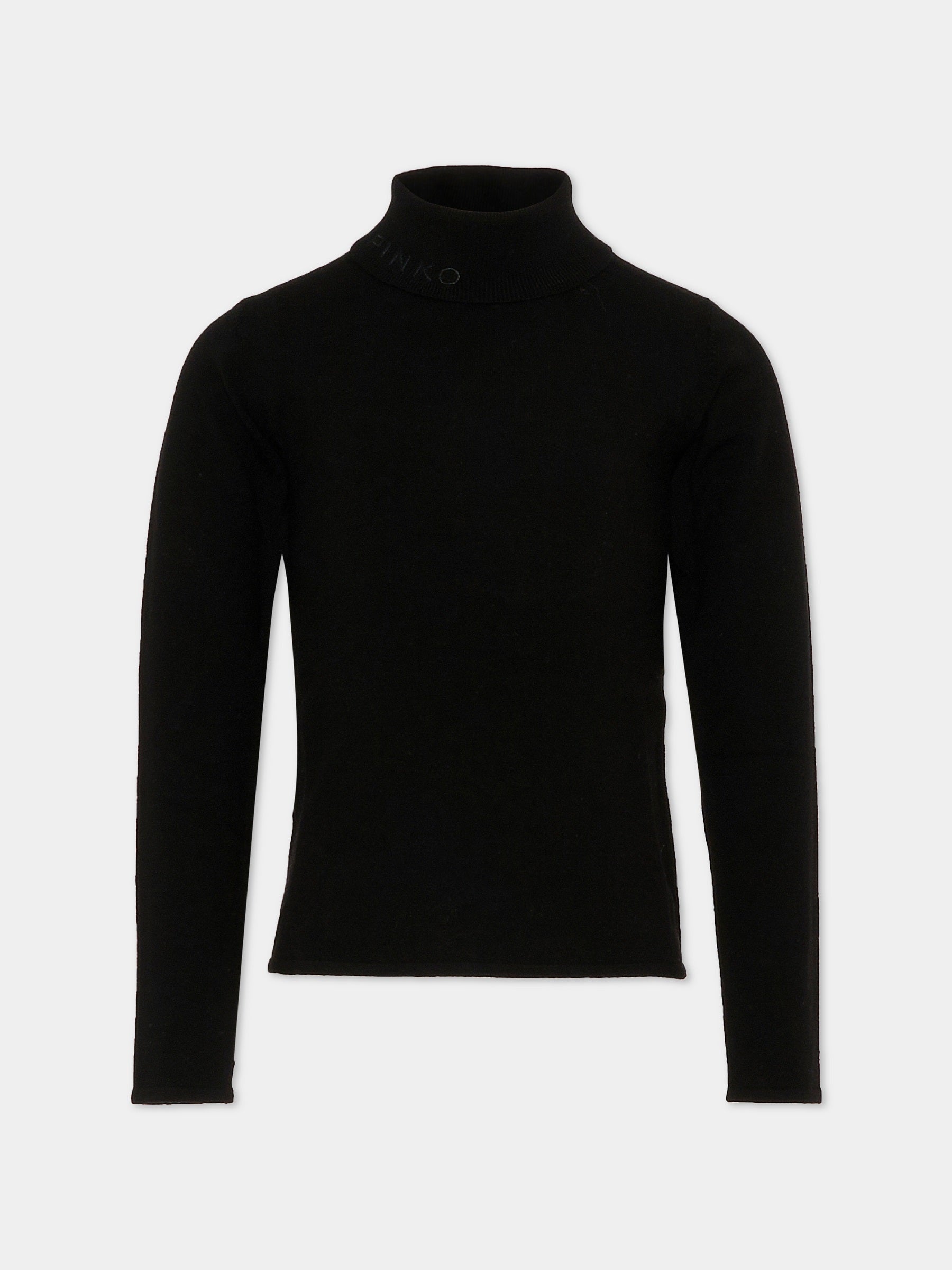 Dolcevita nero per bambina con logo,Pinko,KFMA016.C.FL084.N000