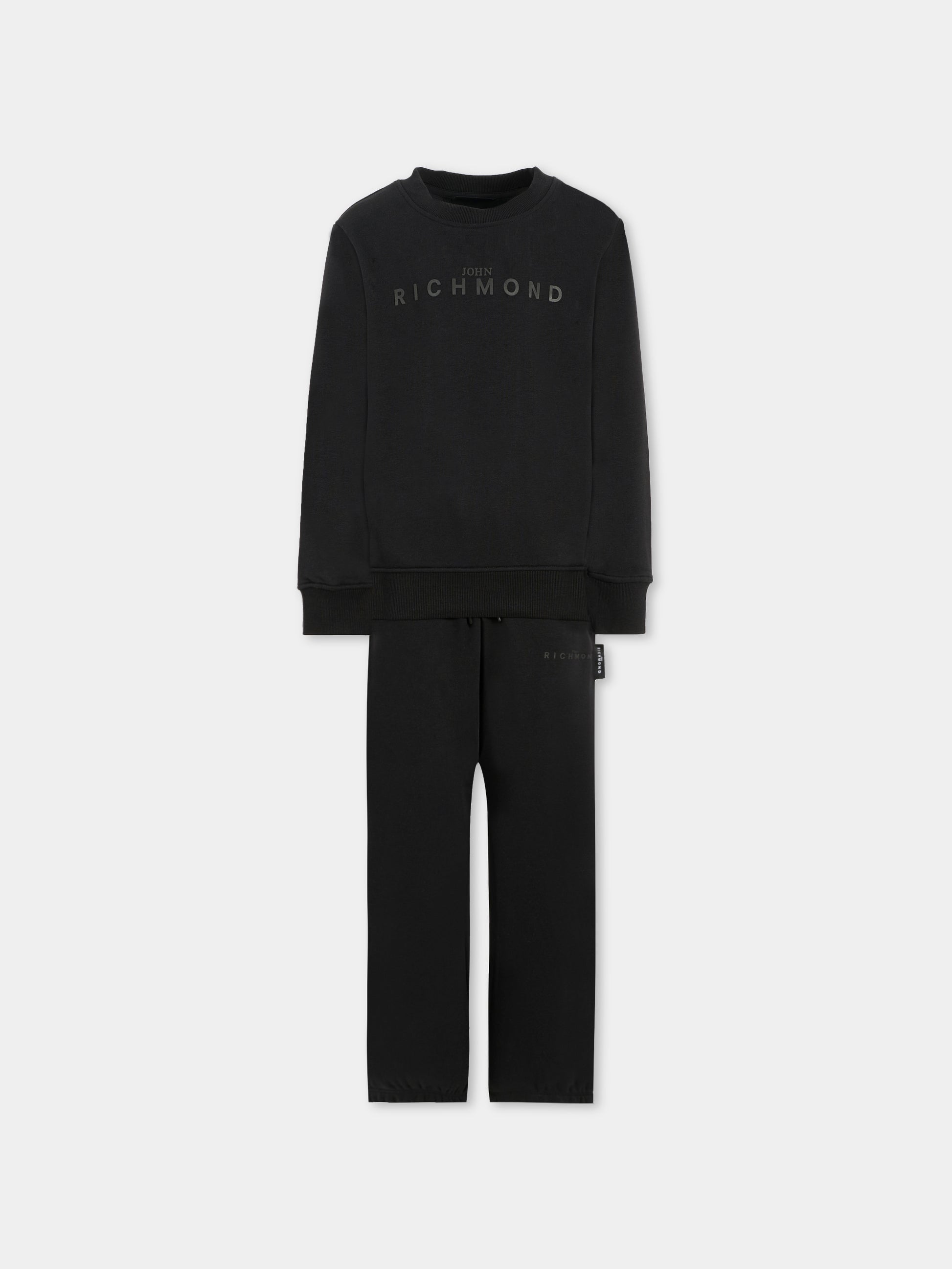 Completo nero per bambino con logo,Richmond,RBA25006CF BLACK