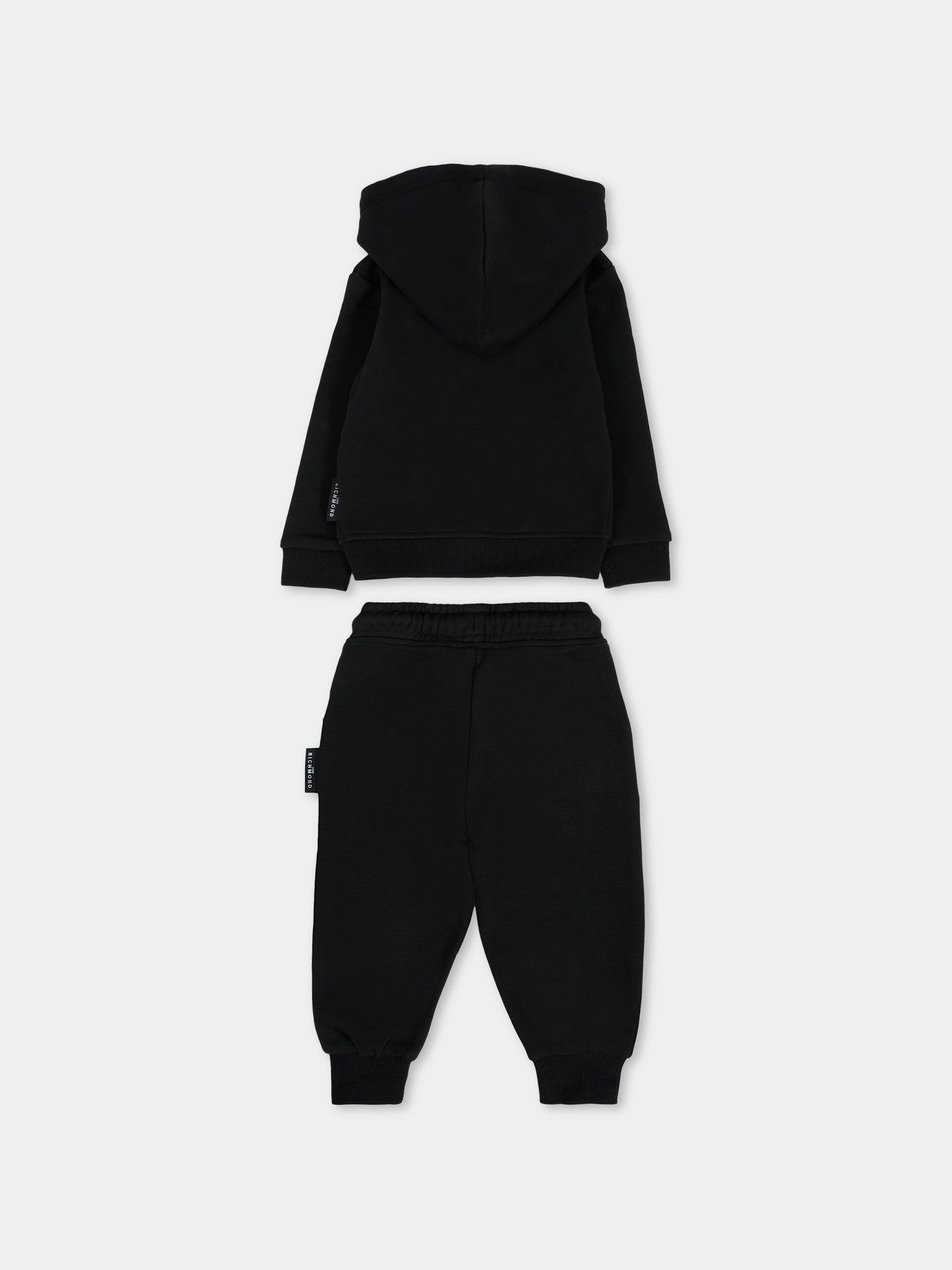 Completo nero per neonati con logo,Richmond,RIA25007CF BLACK