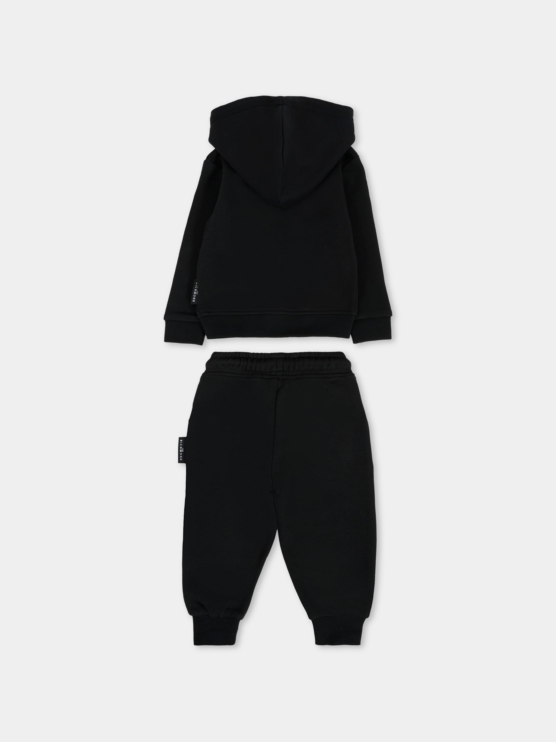 Completo nero per neonati con logo,Richmond,RIA25007CF BLACK