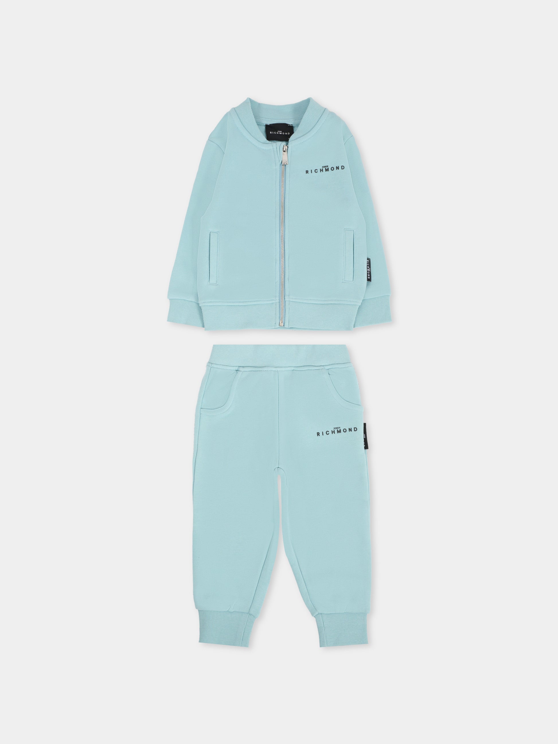 Completo azzurro per neonato con logo,Richmond,RIA25002CF FORGET ME NOT