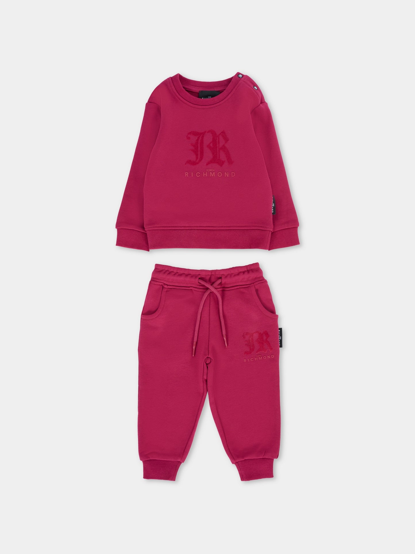 Completo rosso per neonato con logo,Richmond,RIA25016CF RED PLUM