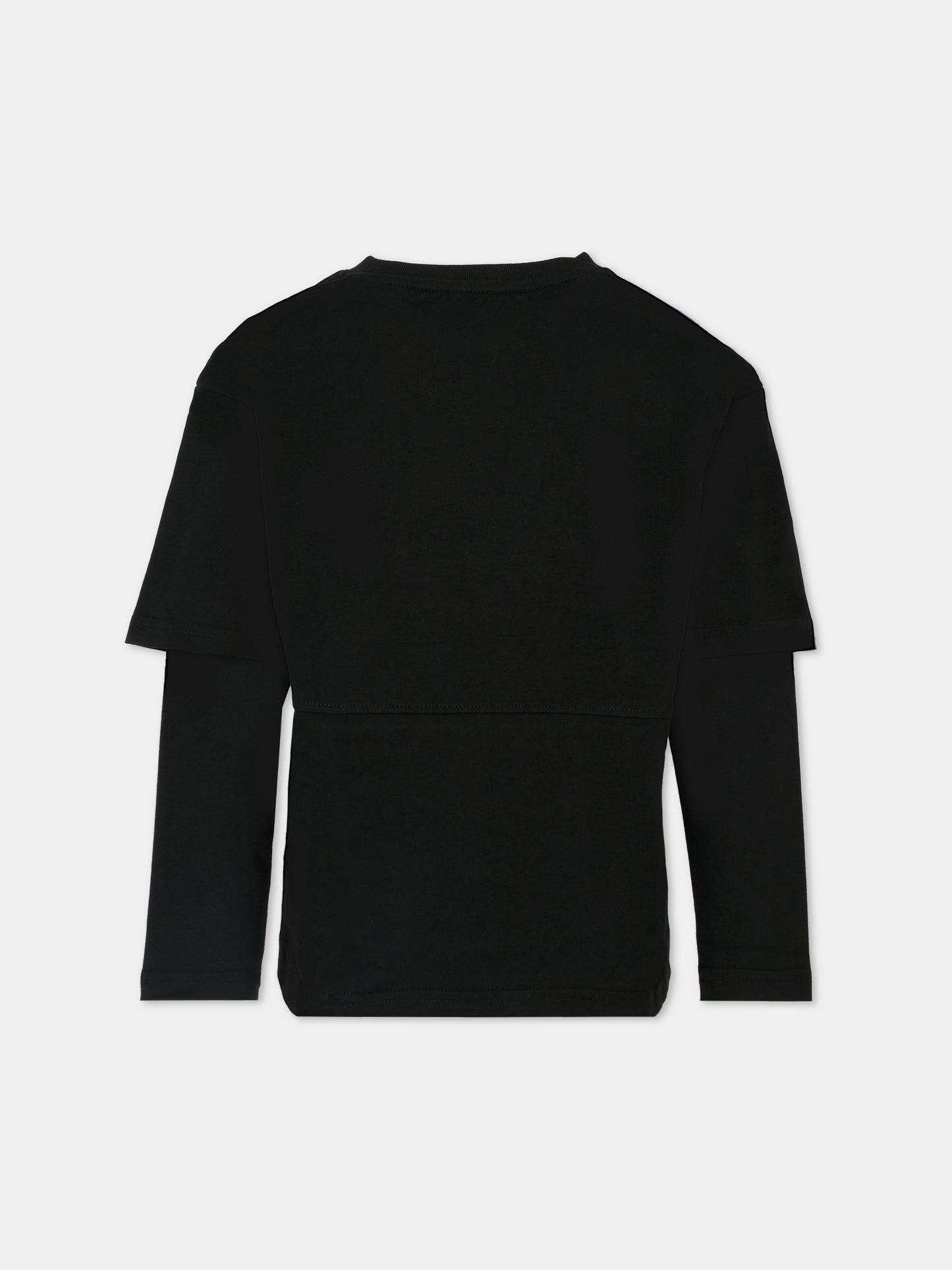 T-shirt nera per bambino con logo,Richmond,RBA25200TS BLACK