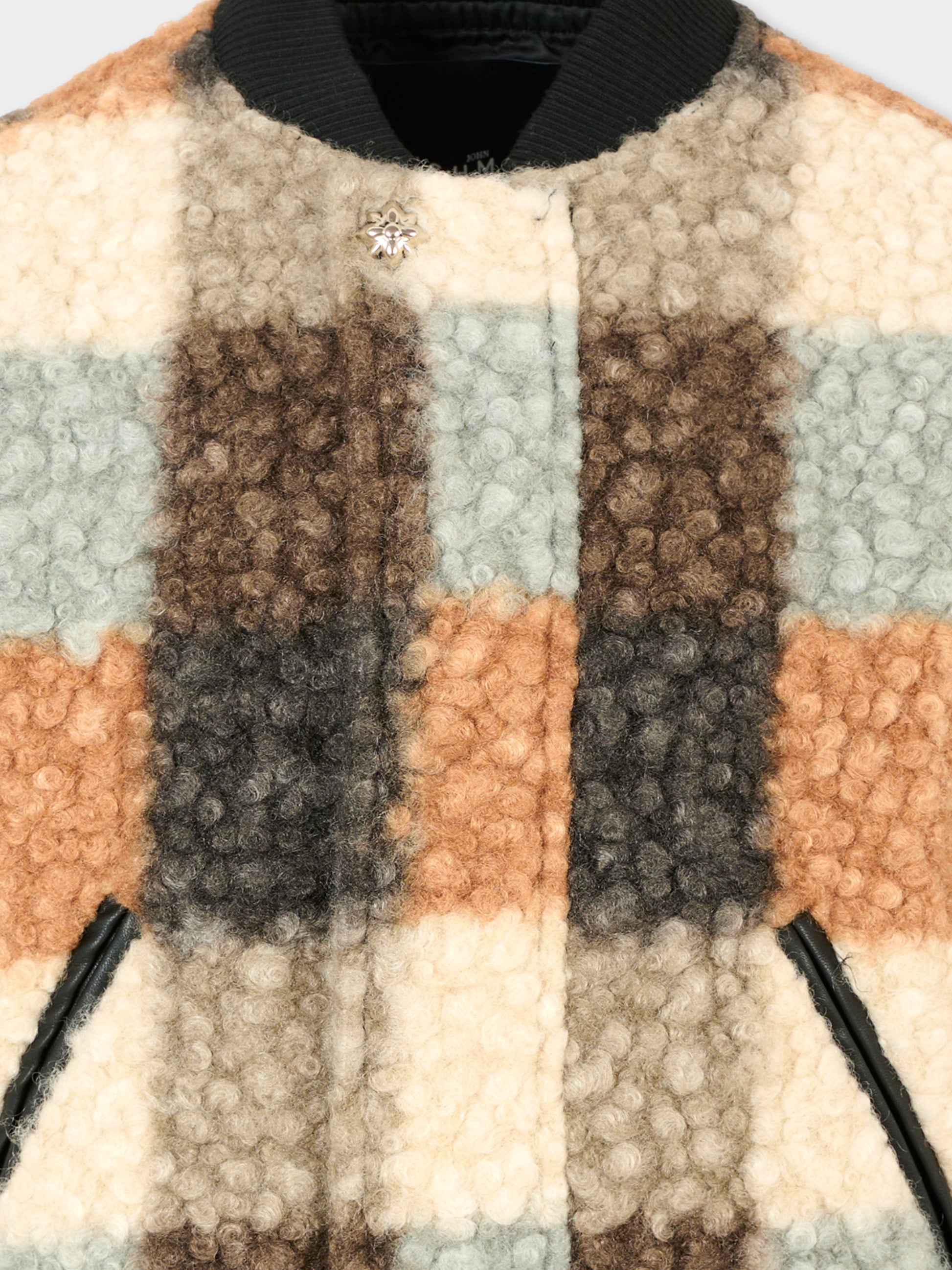 Bomber multicolor per bambino con logo,Richmond,RBA25109GB TEDDY CHECK