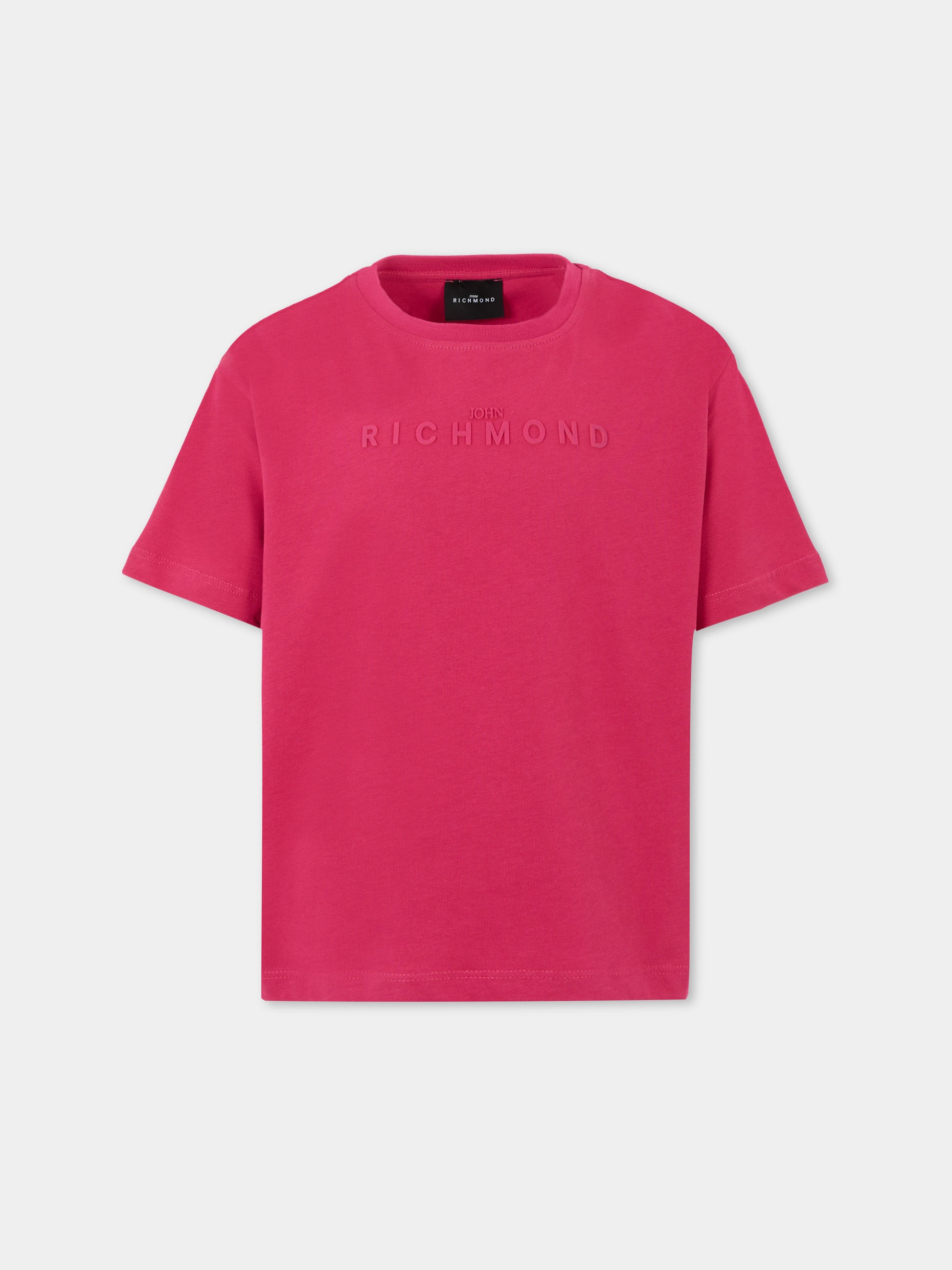 T-shirt rosa per bambina con logo,Richmond,RGA25008TS VIVACIOUS