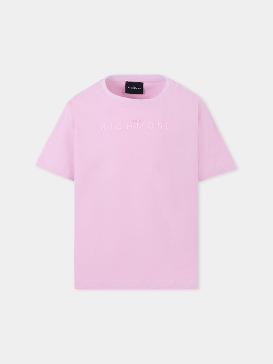 T-shirt lilla per bambina con logo,Richmond,RGA25008TS LILAC FRAGRANT