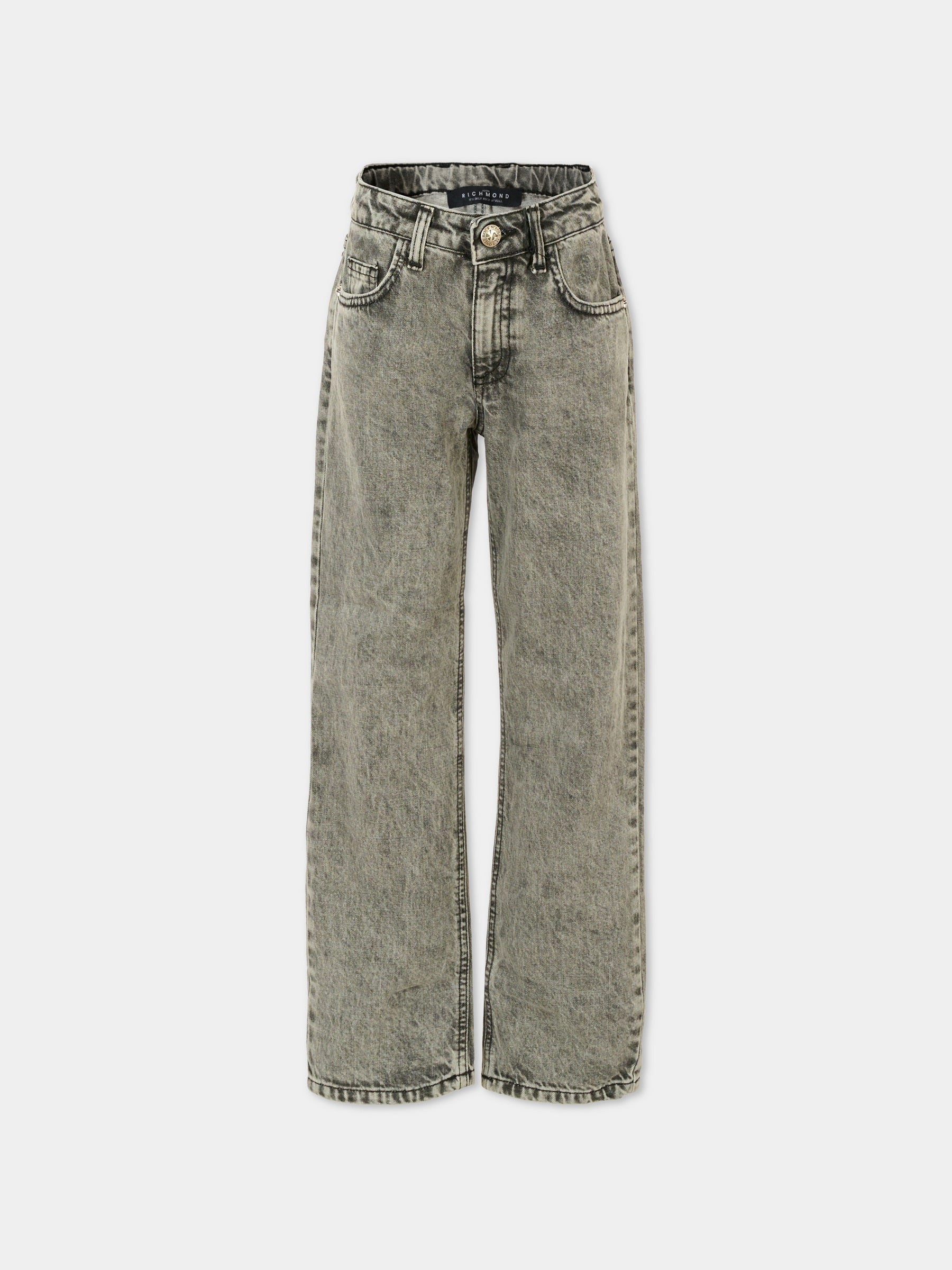 Jeans grigi per bambina con logo,Richmond,RGA25168JE DENIM GREY MEDIUM