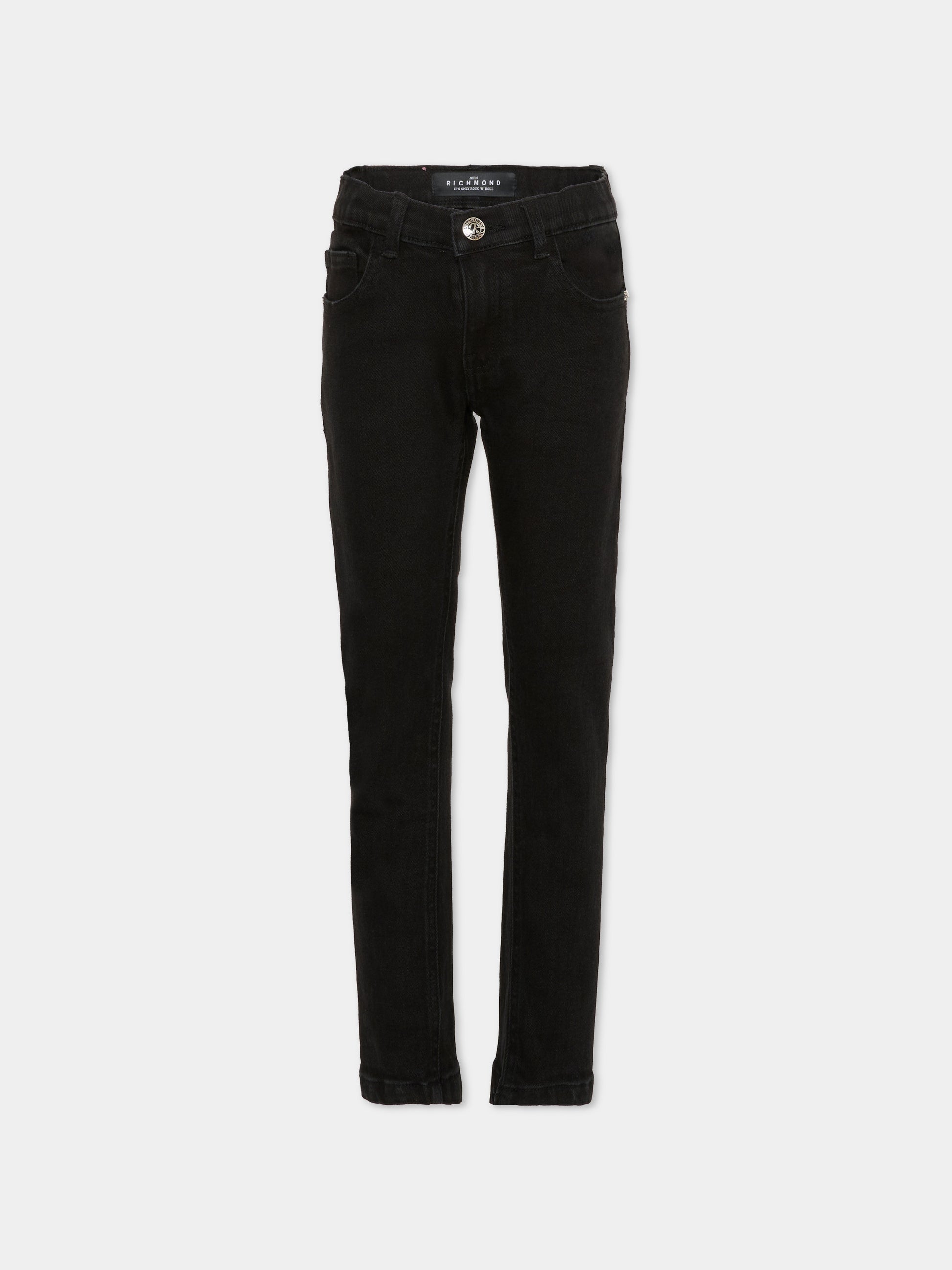 Jeans neri per bambina con logo,Richmond,RGA25253JE DENIM BLACK
