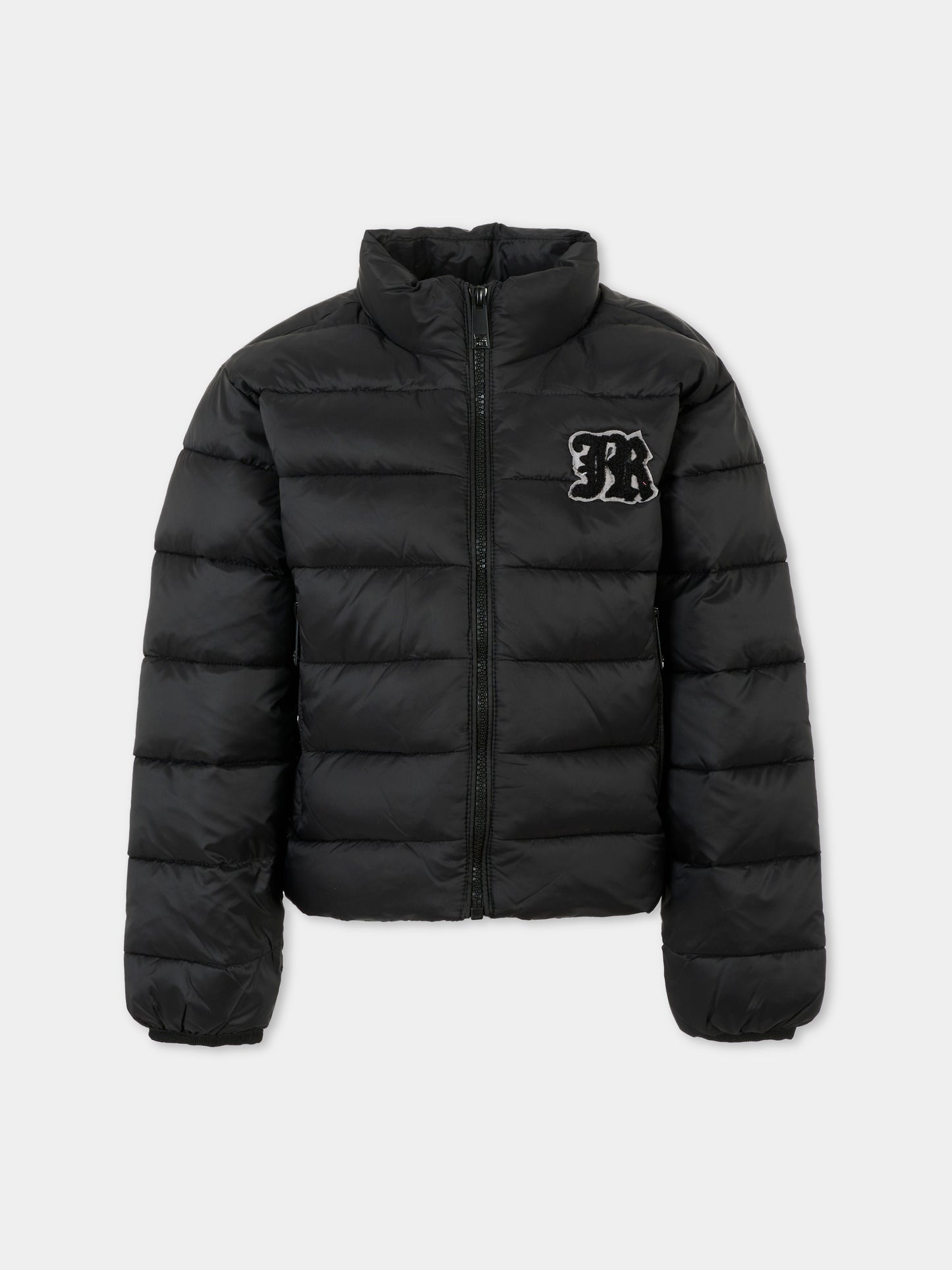Piumino nero per bambina con logo,Richmond,RGA25233PI BLACK