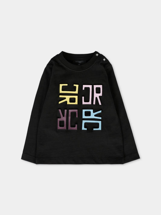 T-shirt nera per neonato con logo,Richmond,RIA25089TS BLACK