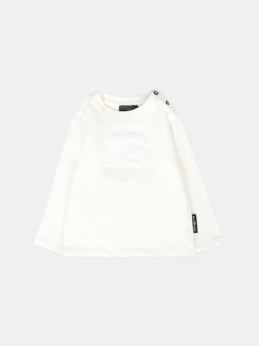 T-shirt bianca per neonato con logo,Richmond,RIA25004TS OFF-WHITE