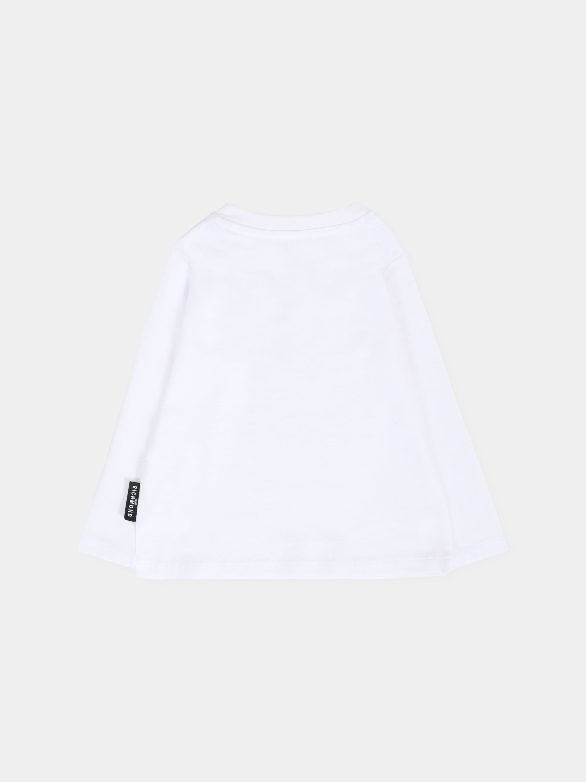 T-shirt bianca per neonati con logo,Richmond,RIA25012TS WHITE