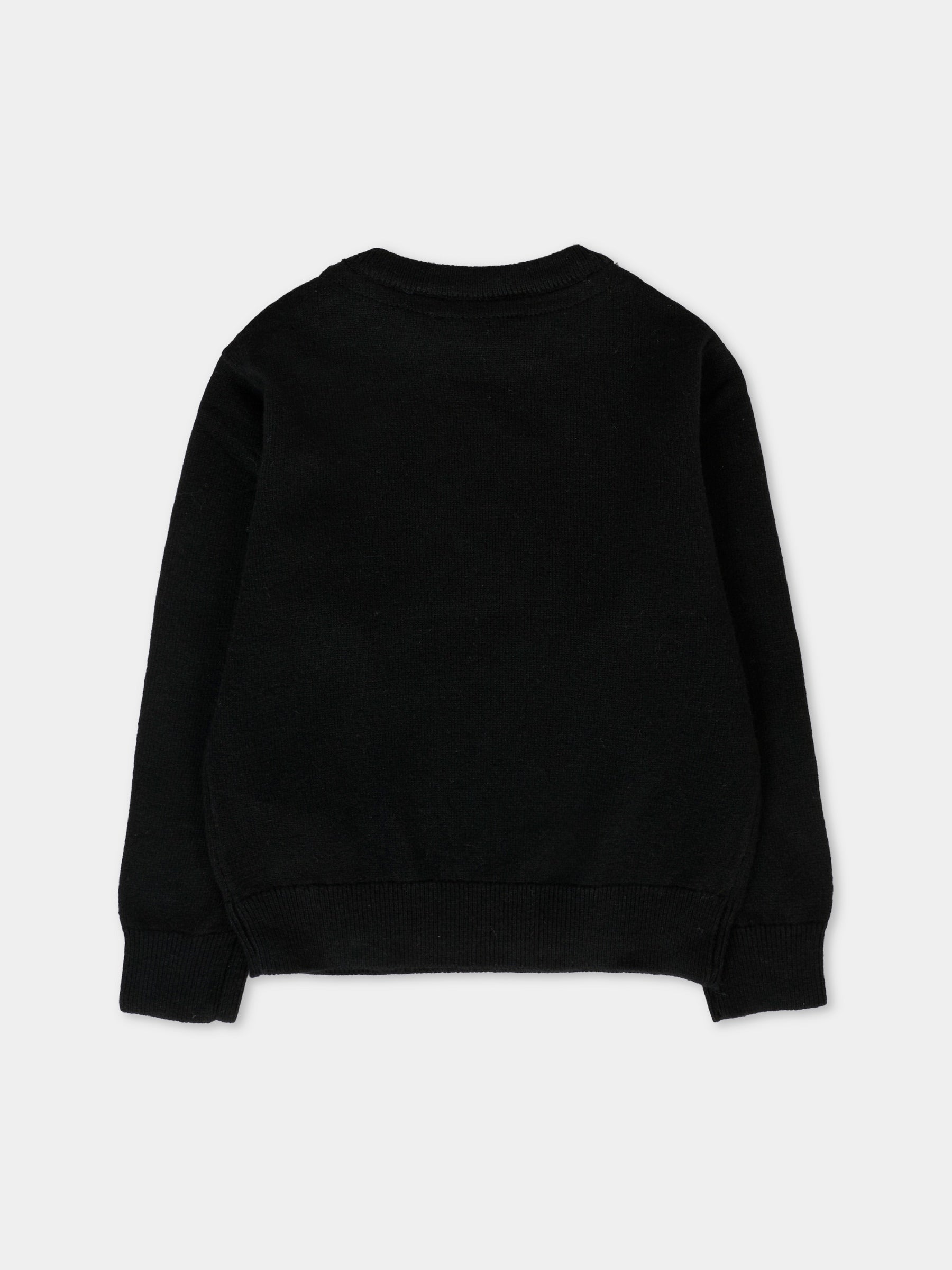 Maglione nero per neonato con logo celeste,Richmond,RIA25009MA BLACK