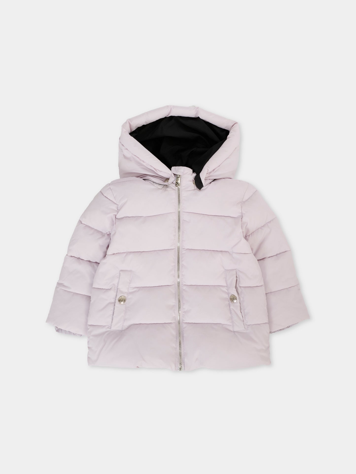 Piumino lilla per neonata con logo ricamato,Richmond,RIA25030PI LILAC MARBLE