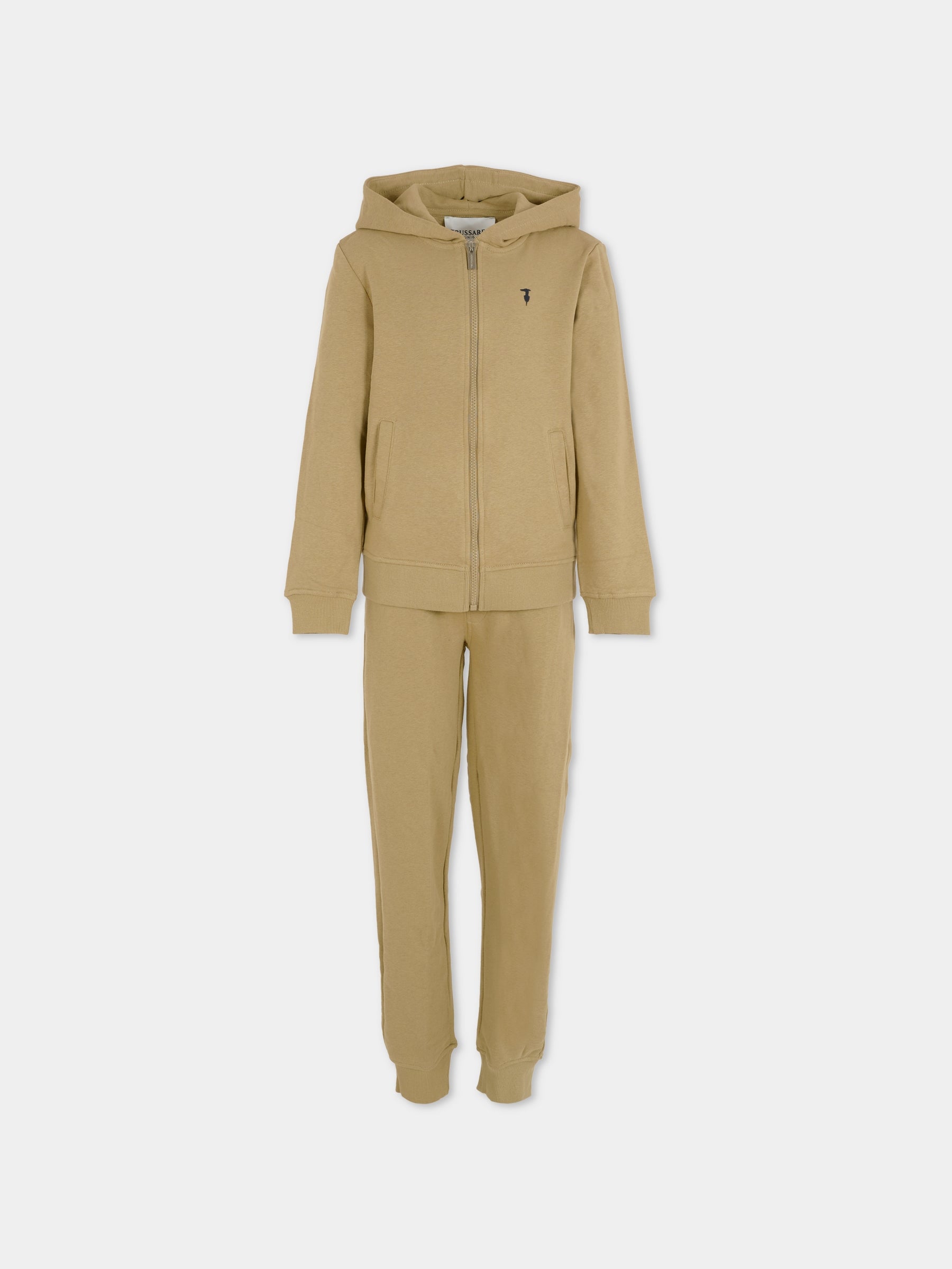 Completo beige per bambino con logo,Trussardi Junior,TBA25001CF CHINCHILLA