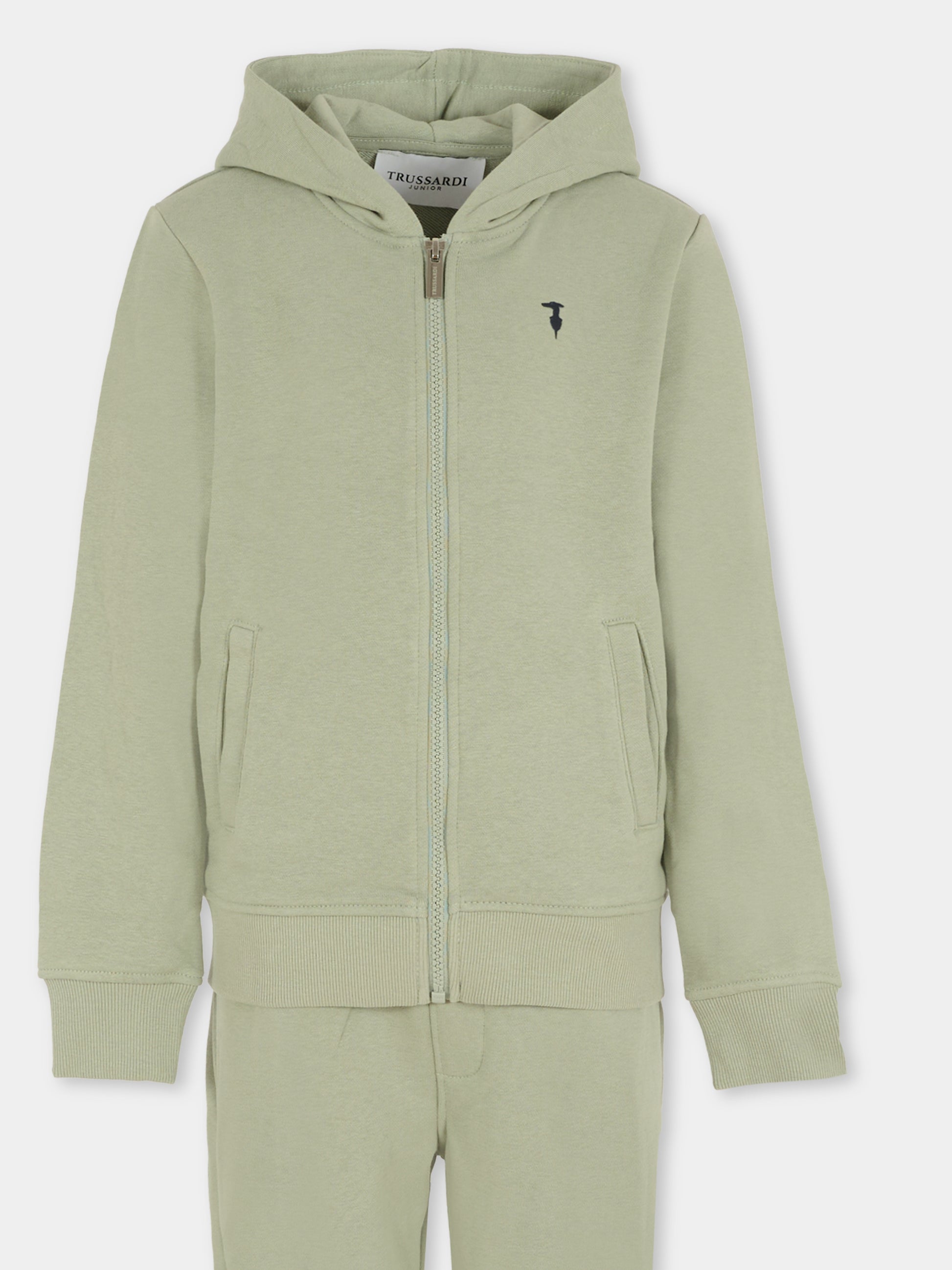 Completo verde per bambino con logo,Trussardi Junior,TBA25001CF IRON WROUGTH