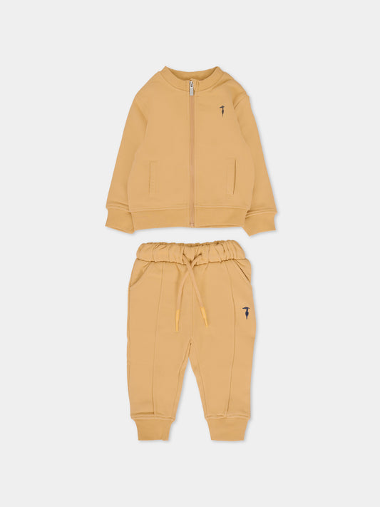 Completo beige per neonato con logo,Trussardi Junior,TIA25019CF APPLE CINNAMON