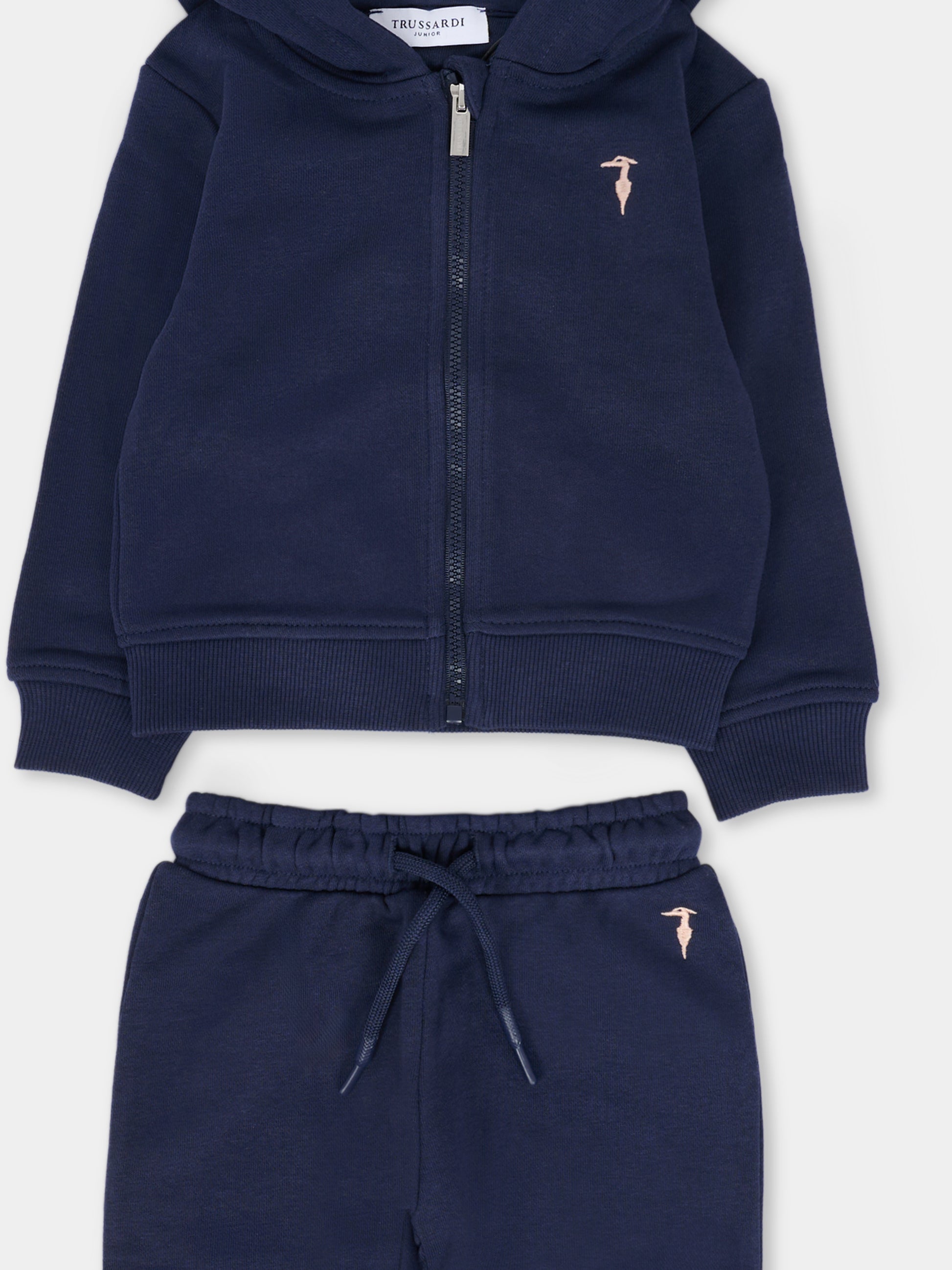 Completo blu per neonato con logo,Trussardi Junior,TIA25002CF PEACOAT