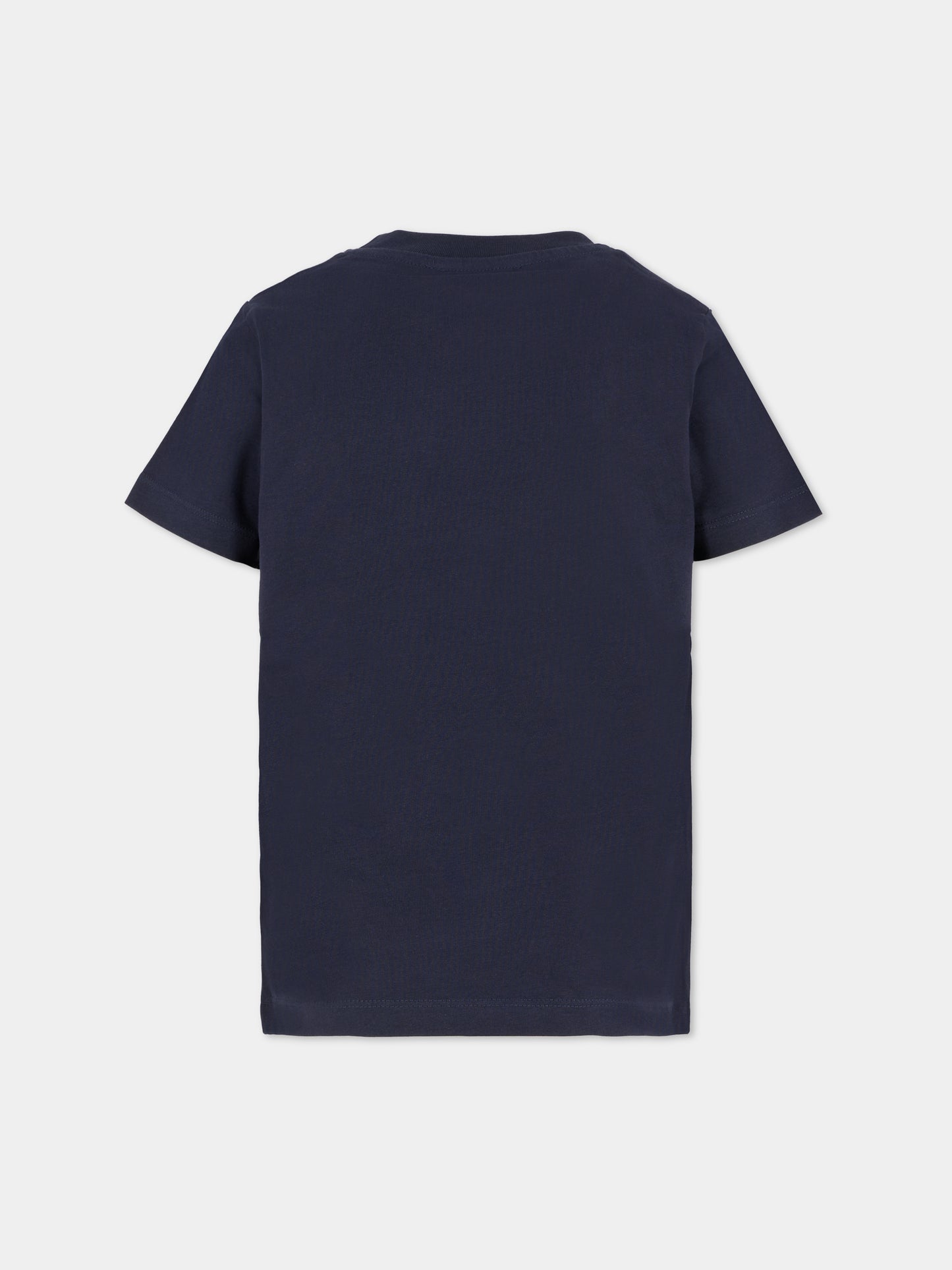 T-shirt blu per bambino con logo,Trussardi Junior,TBA25003TS PEACOAT