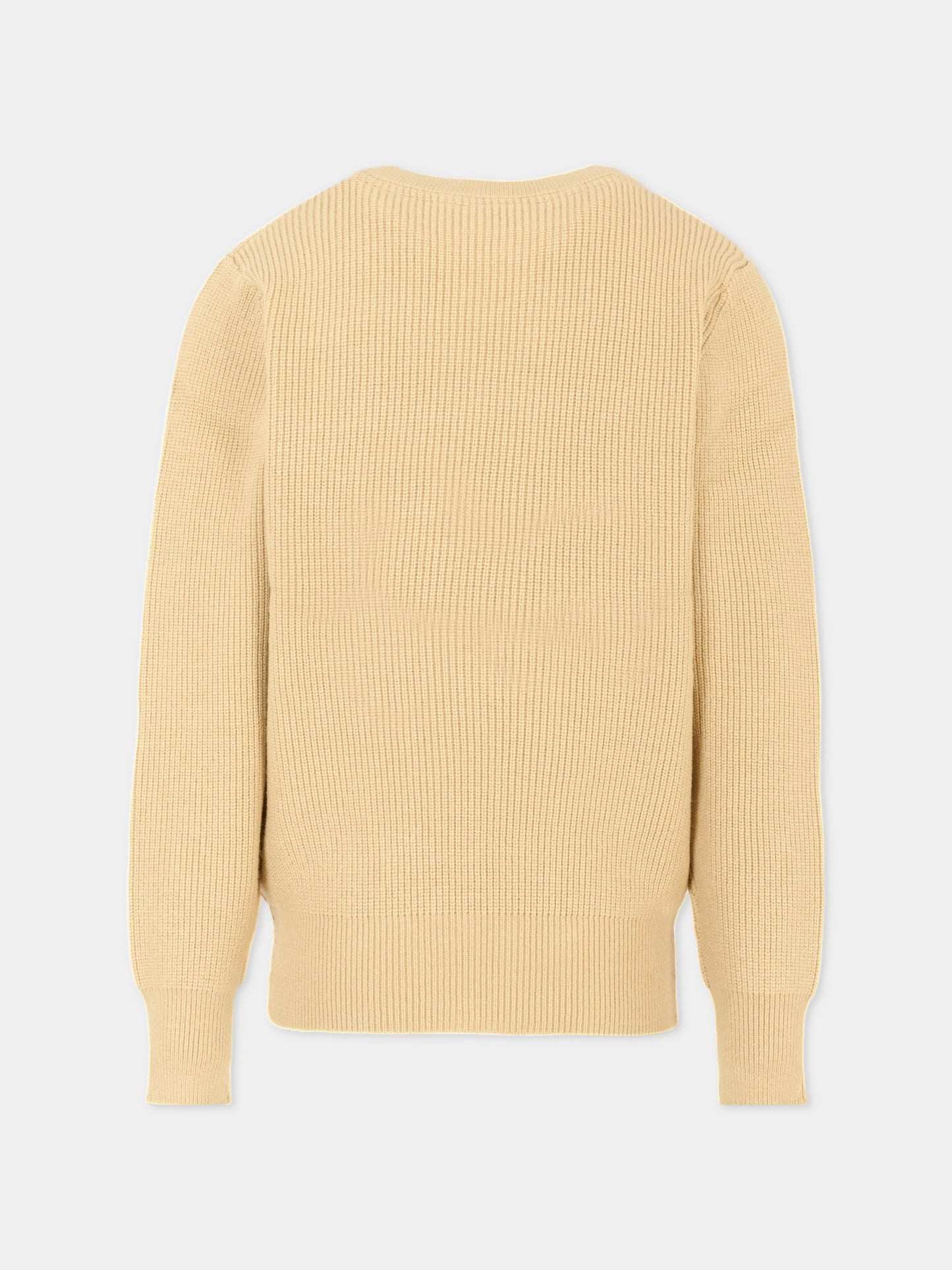 Maglione beige per bambino con logo ricamato,Trussardi Junior,TBA25019MA BROWN RICE