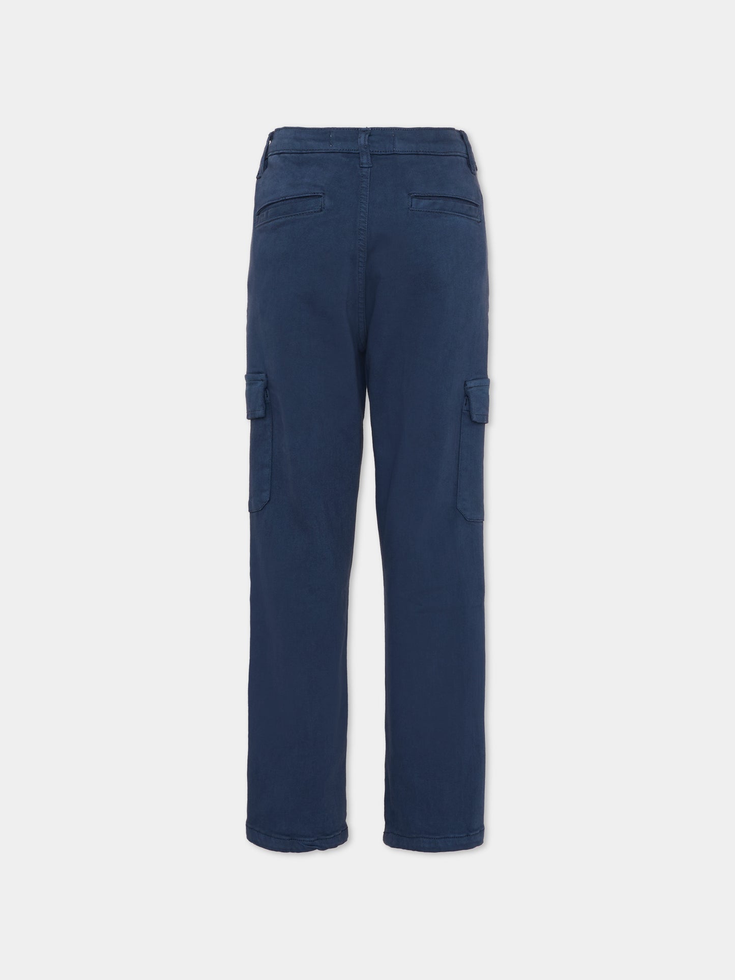 Pantaloni blu per bambino con logo ricamato,Trussardi Junior,TBA25035PA PEACOAT