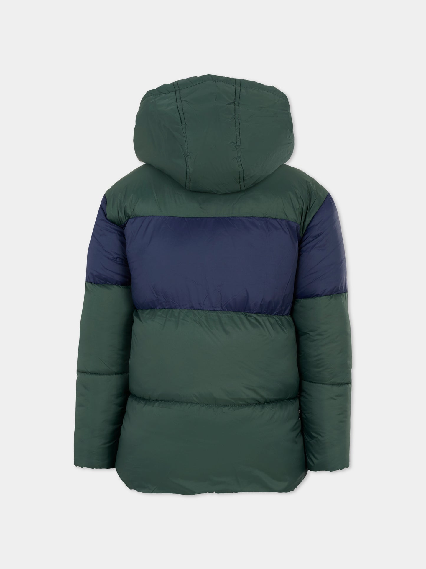 Piumino verde per bambino con logo