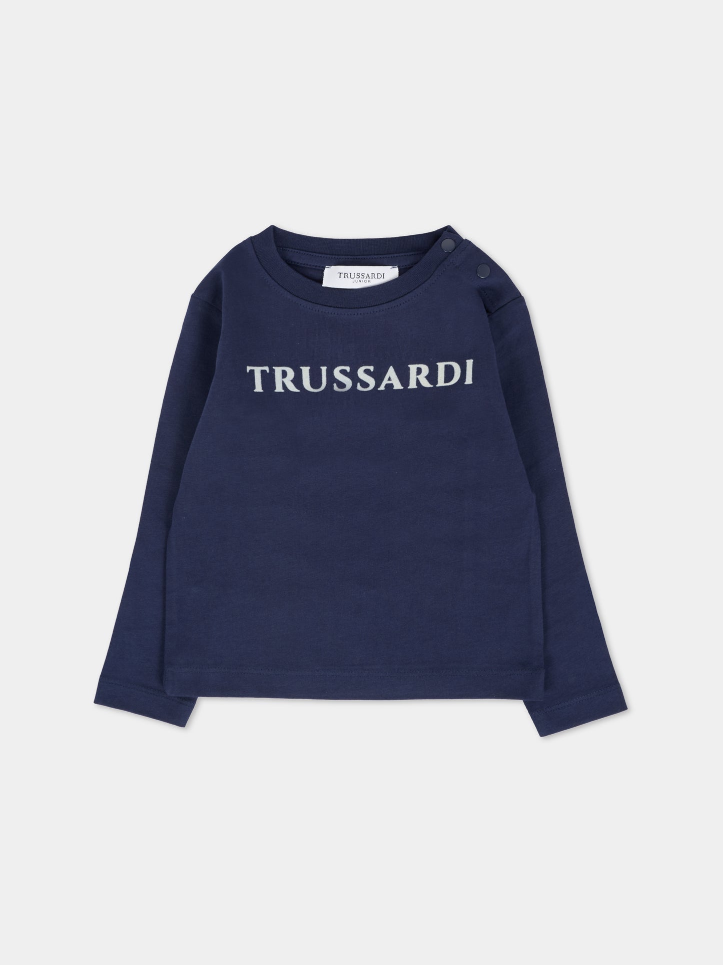 T-shirt blu per neonato con logo,Trussardi Junior,TIA25017TS PEACOAT