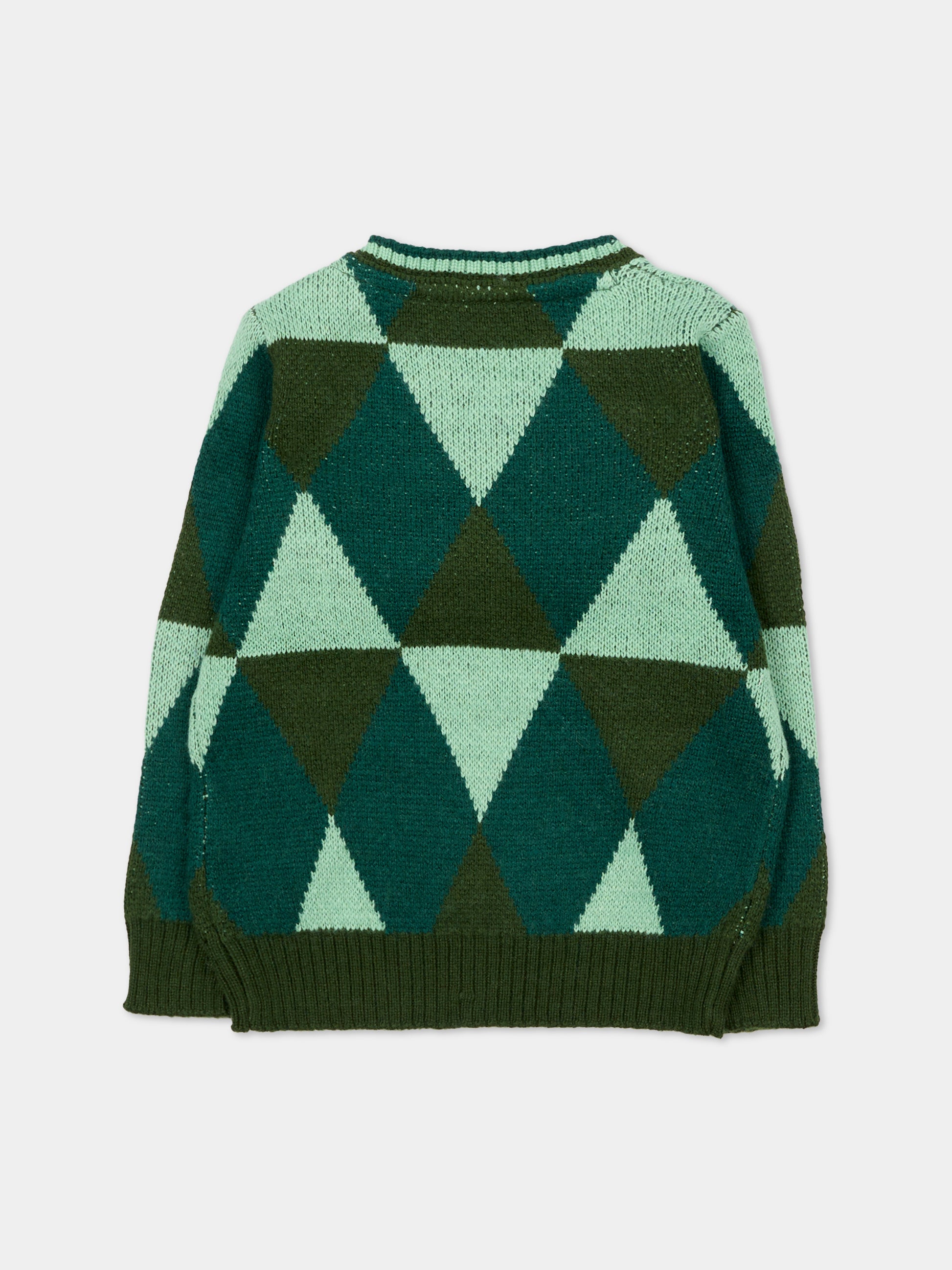 Maglione verde per neonato con logo,Trussardi Junior,TIA25120MA BASIL