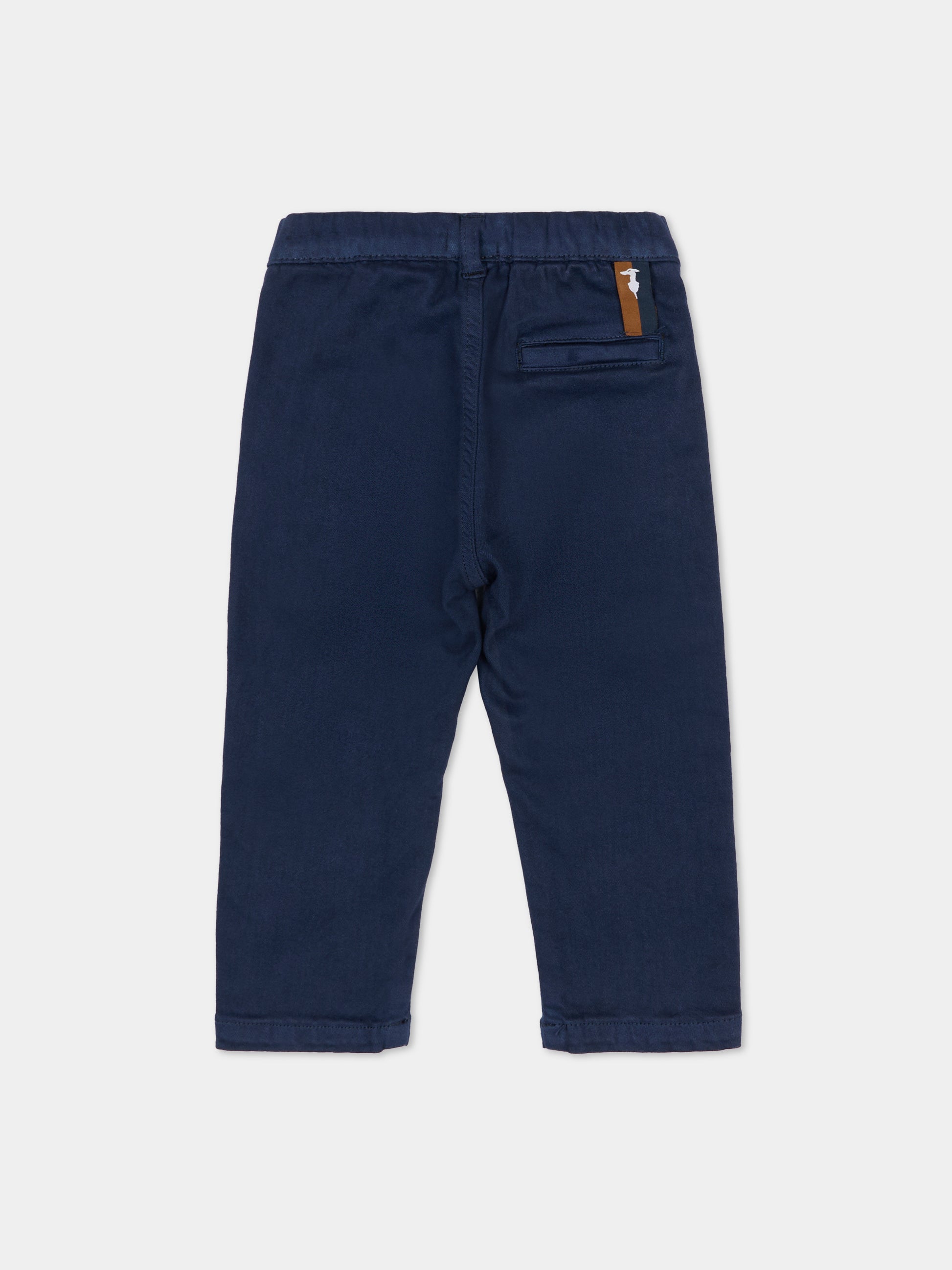 Pantaloni blu per neonato con patch,Trussardi Junior,TIA25087PA PEACOAT