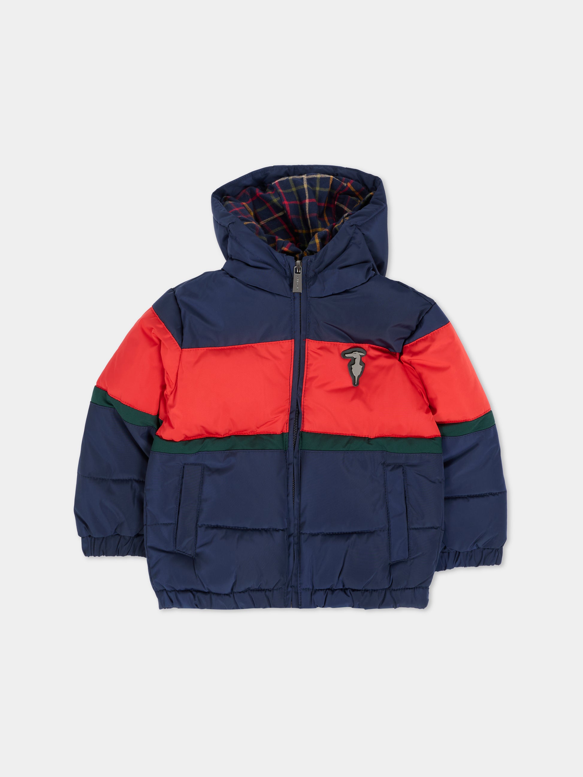 Piumino blu per neonato con logo,Trussardi Junior,TIA25028PI PEACOAT