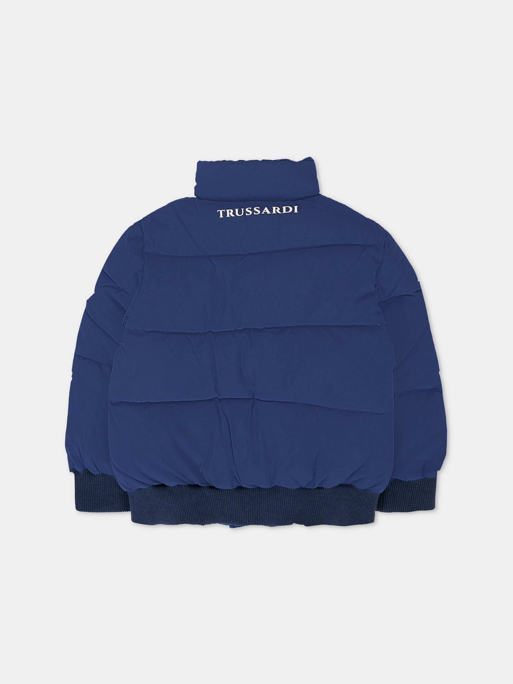 Piumino blu per neonato con logo,Trussardi Junior,TIA25048PI PEACOAT