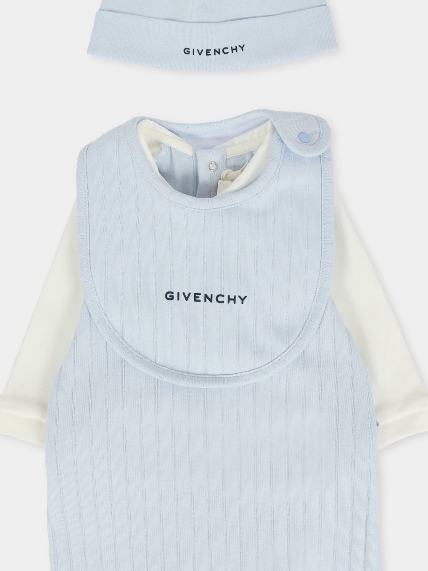 Set tutina celeste per neonato con logo,Givenchy Kids,H30864 771