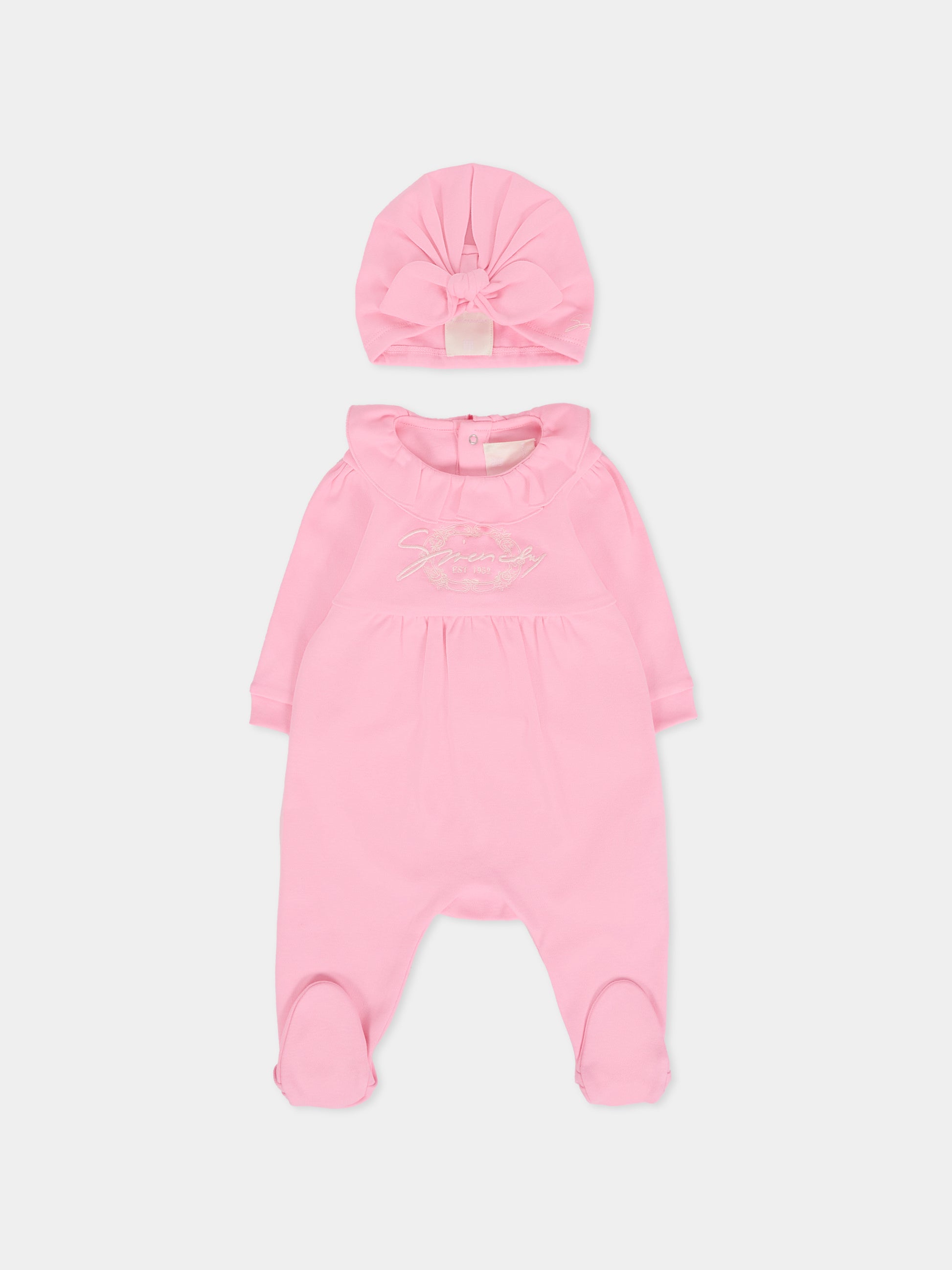 Set tutina rosa per neonata con logo,Givenchy Kids,H30867 465